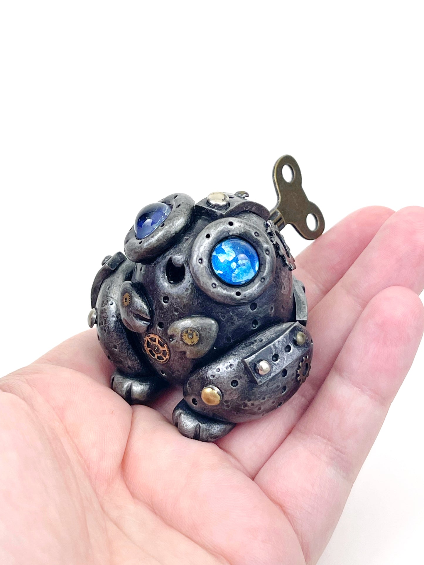 Sculpture de grenouille Steampunk faite à la main, pièce unique