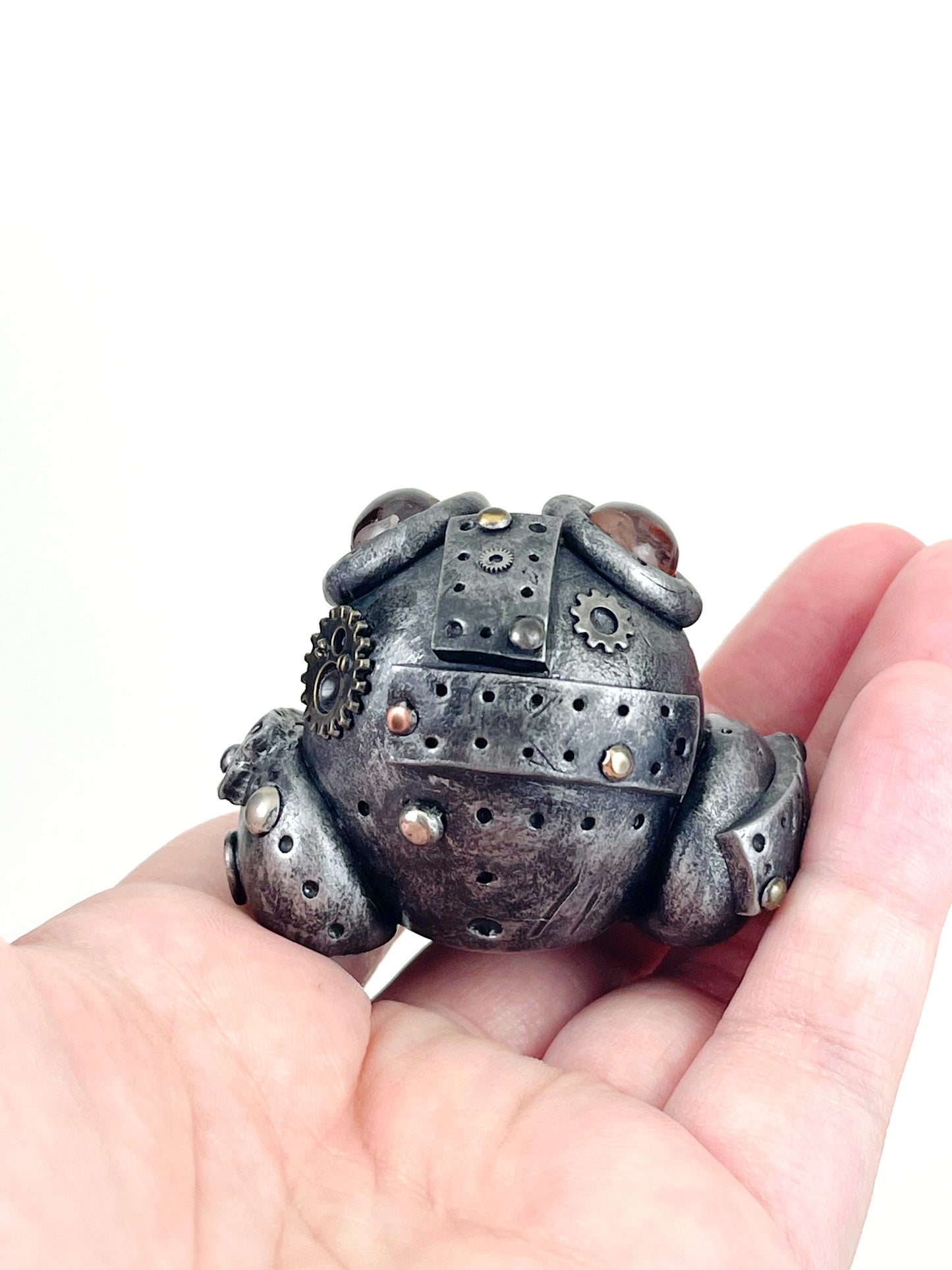 Sculpture de grenouille Steampunk faite à la main, pièce unique