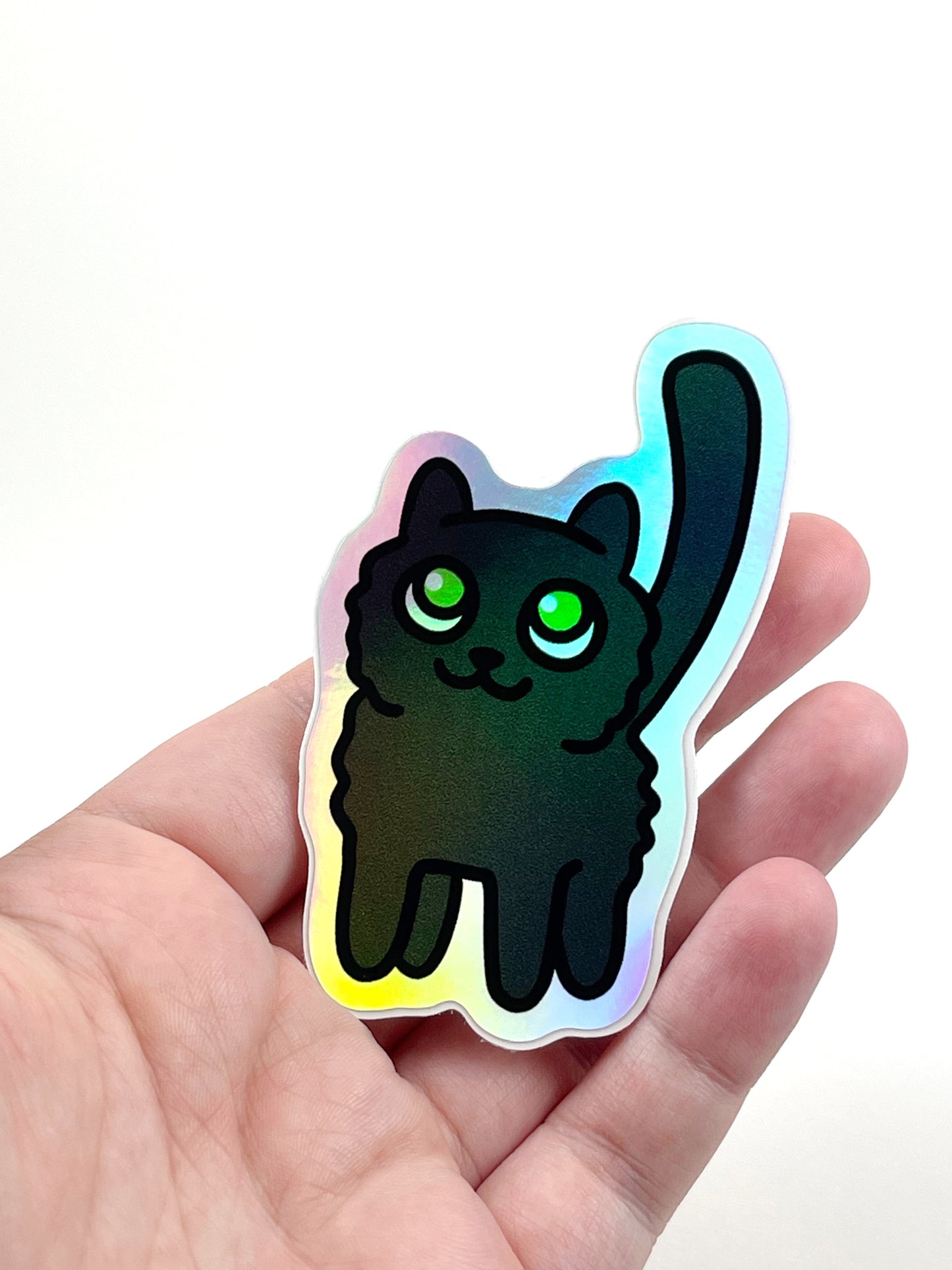 Pegatina holográfica de gatito