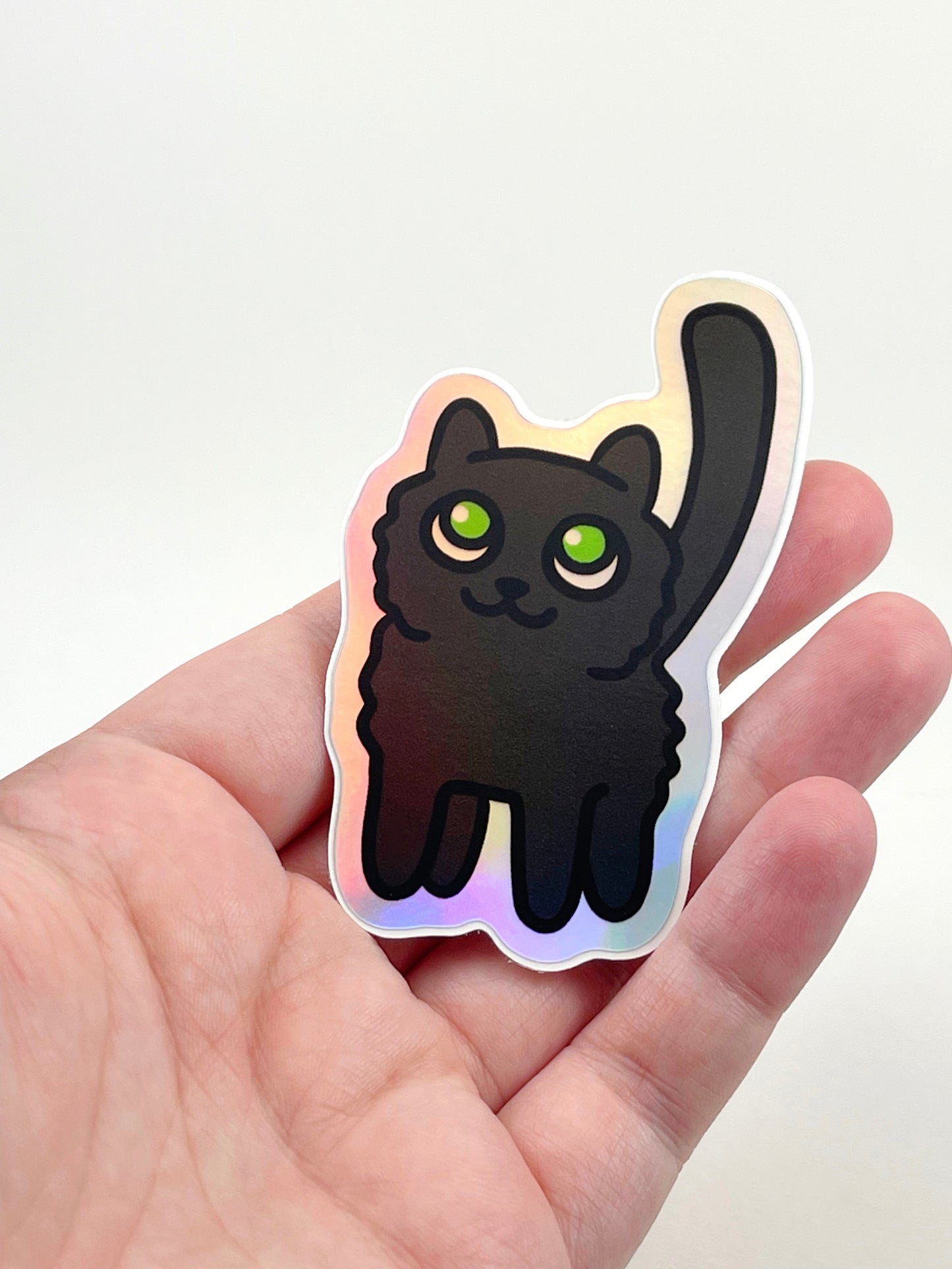 Pegatina holográfica de gatito