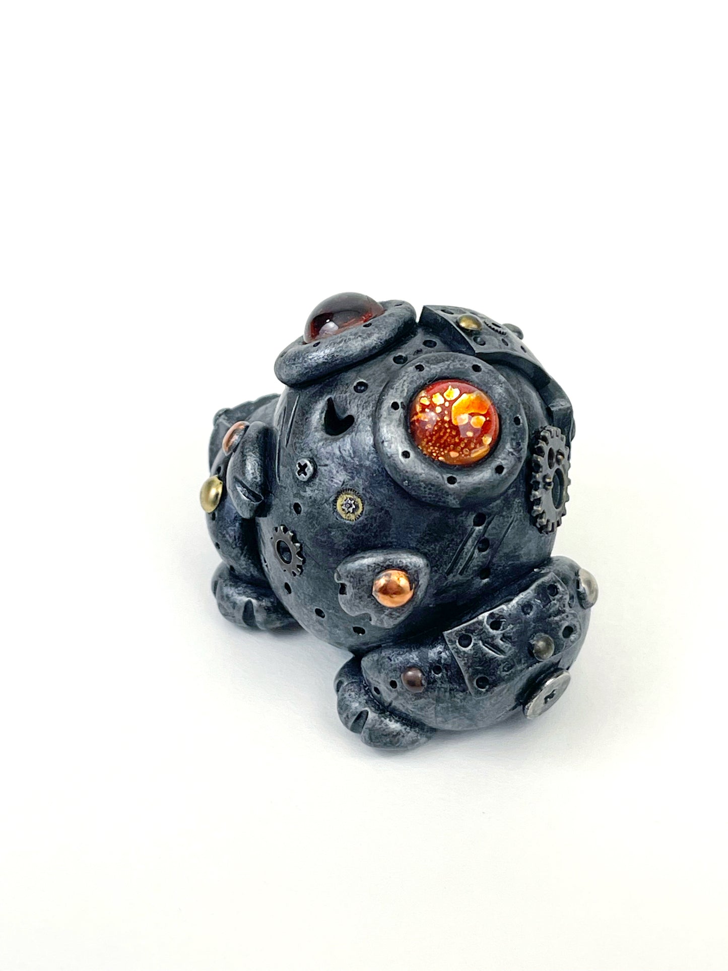 Sculpture de grenouille Steampunk faite à la main, pièce unique