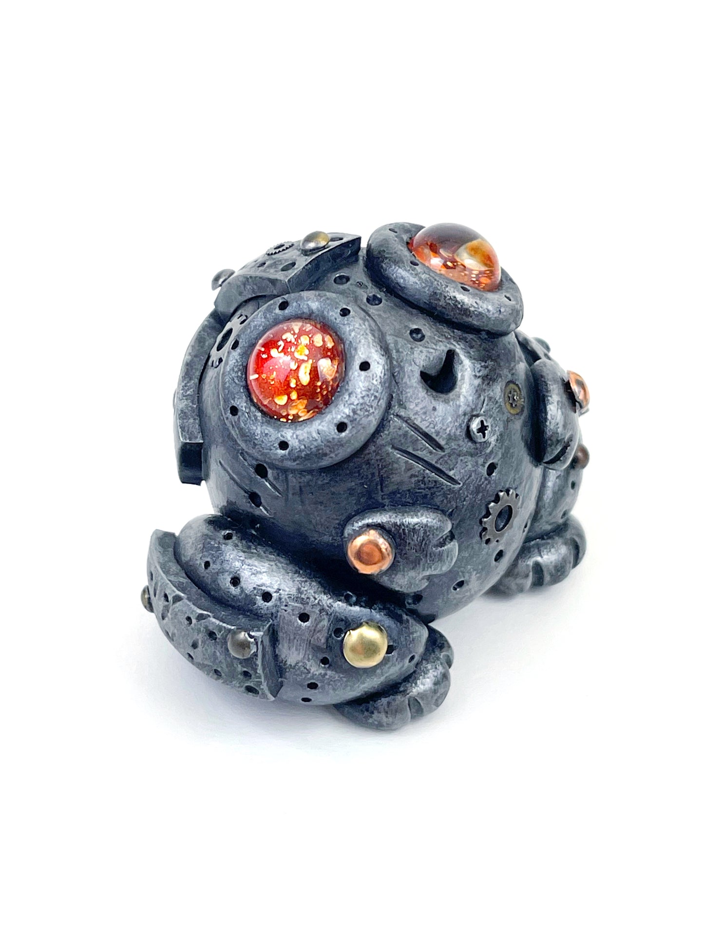 Sculpture de grenouille Steampunk faite à la main, pièce unique