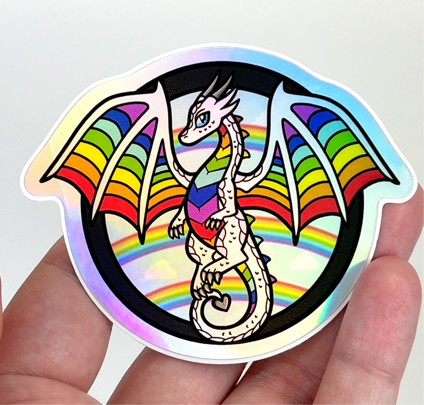 Autocollant holographique Dragon Pride