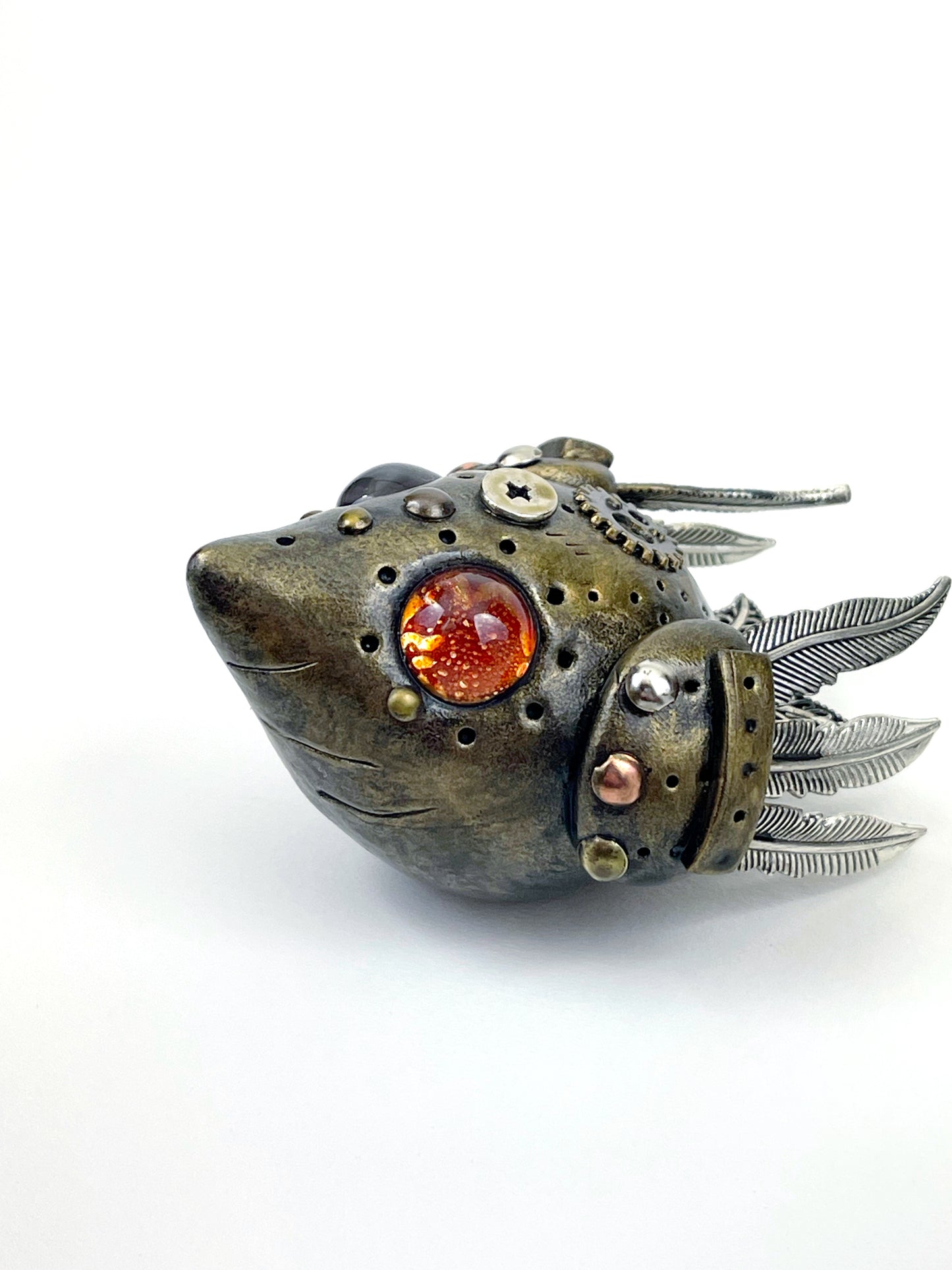 Sculpture d'oiseau Steampunk faite à la main, pièce unique