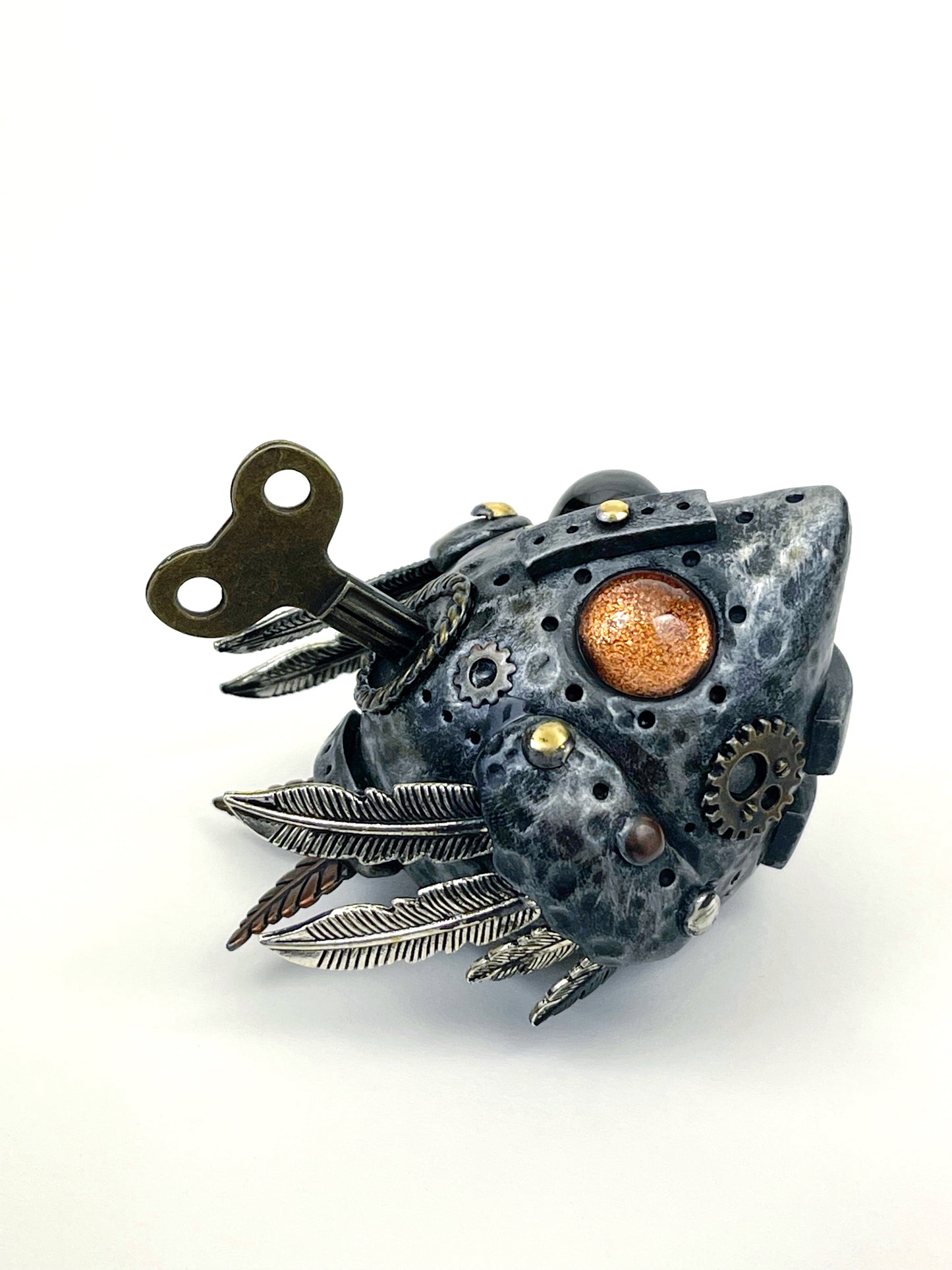 Sculpture d'oiseau Steampunk faite à la main, pièce unique