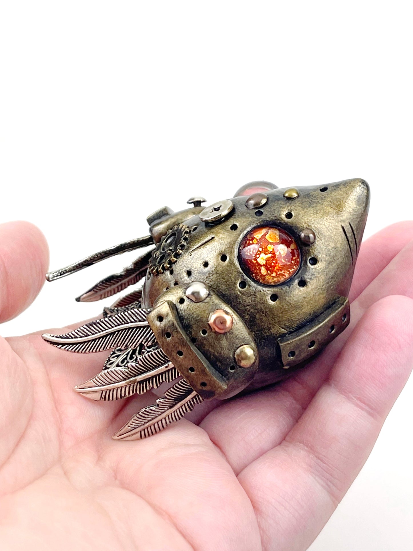 Sculpture d'oiseau Steampunk faite à la main, pièce unique
