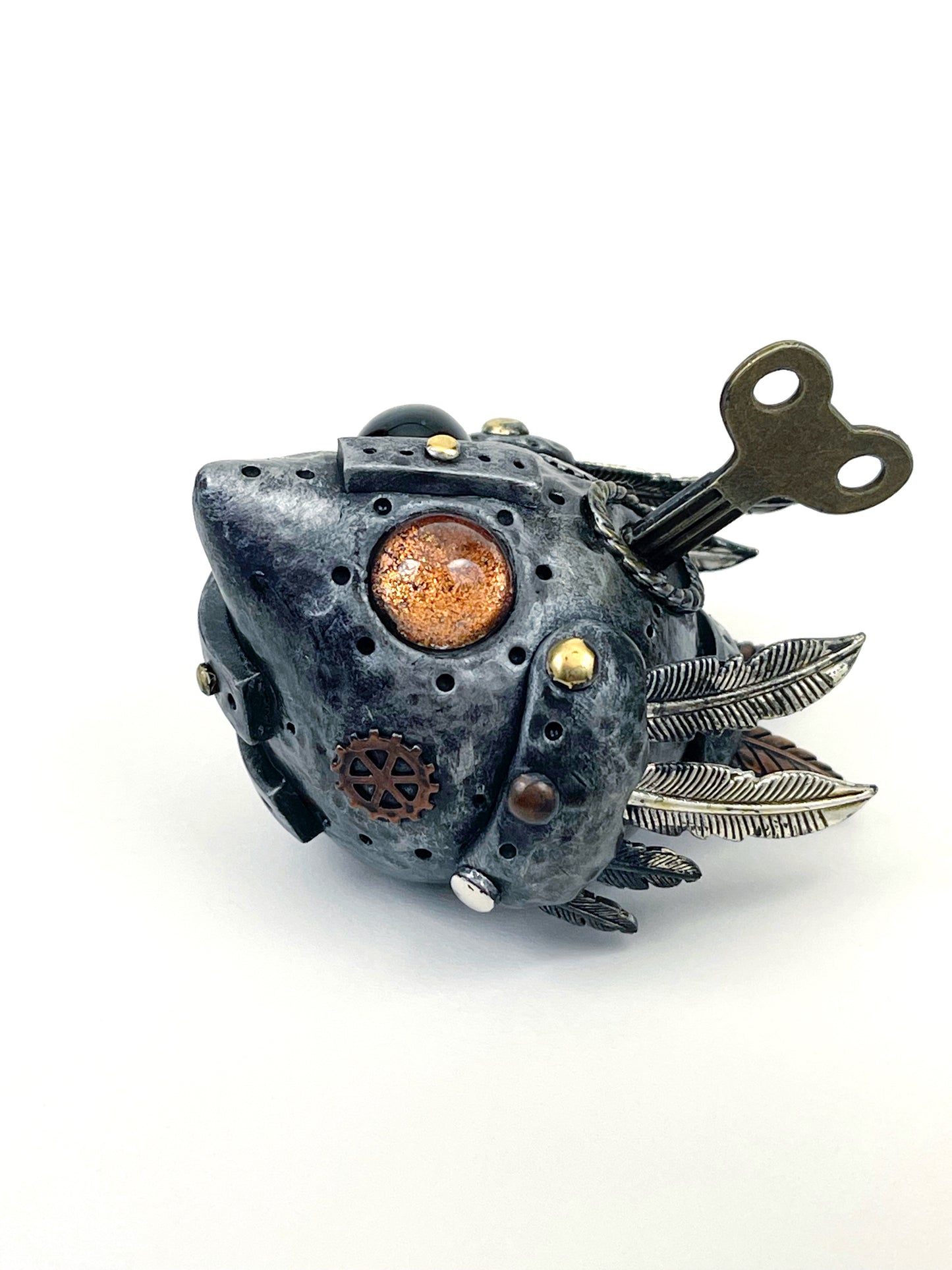 Sculpture d'oiseau Steampunk faite à la main, pièce unique