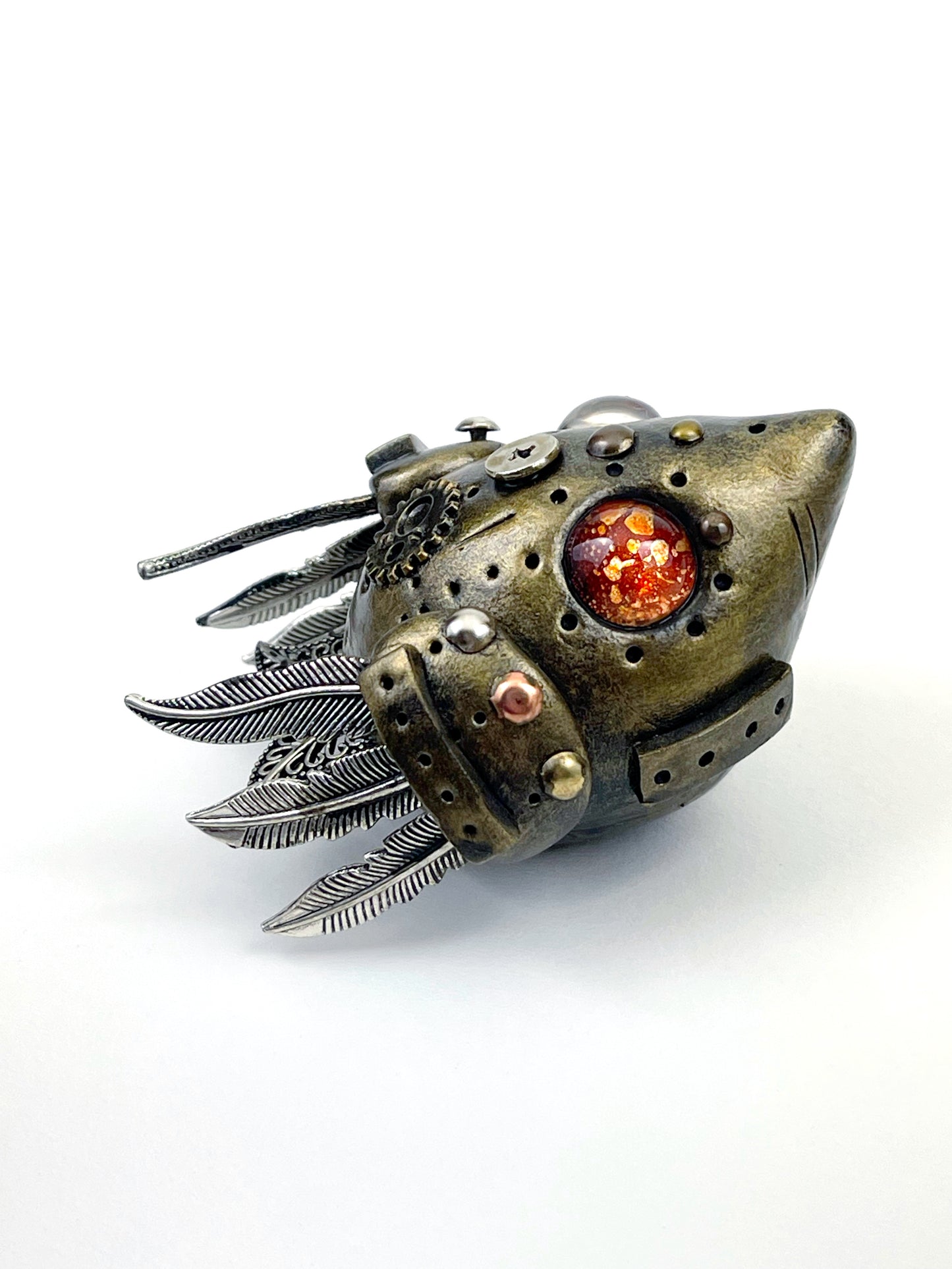 Sculpture d'oiseau Steampunk faite à la main, pièce unique