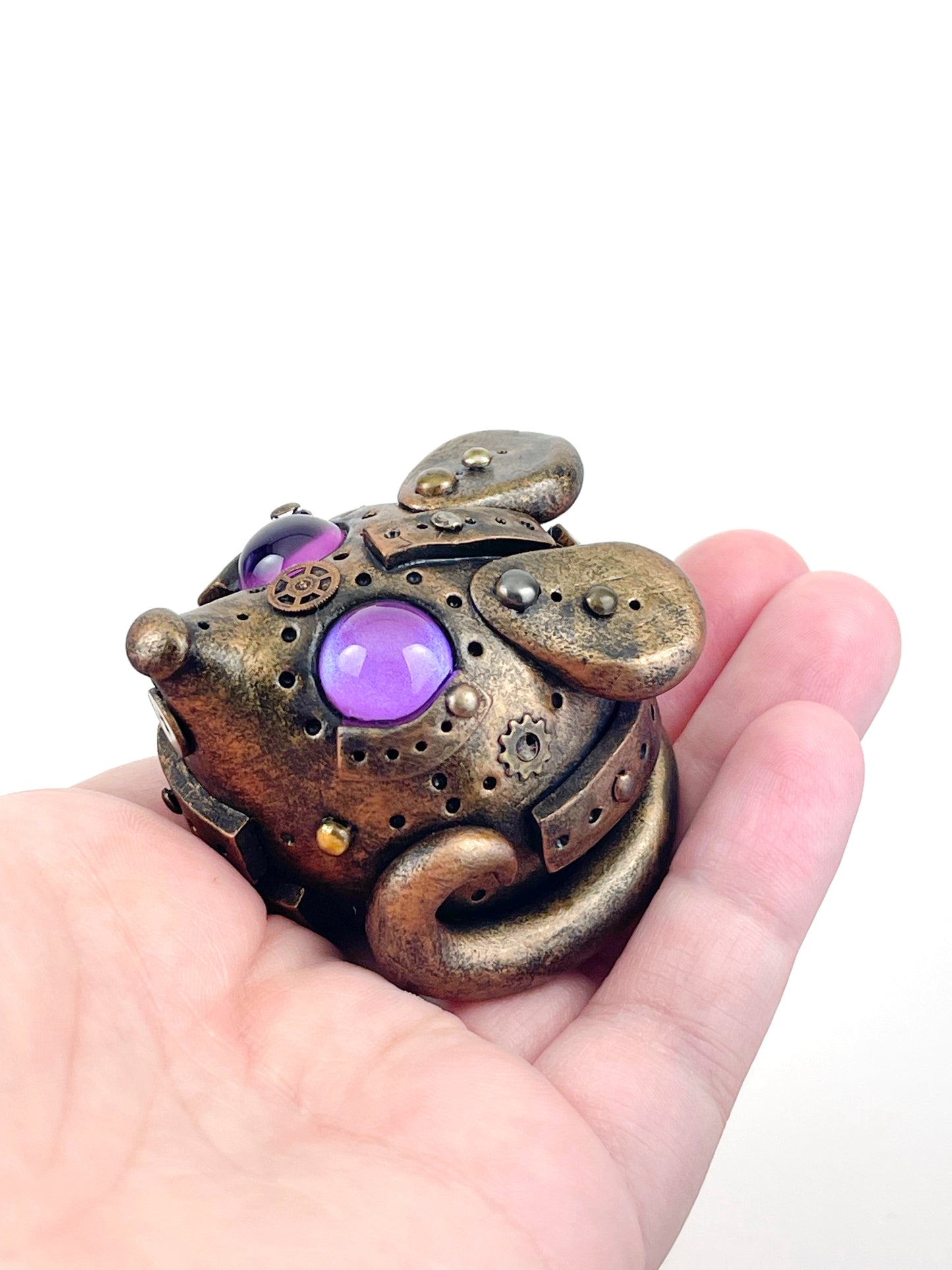 Sculpture de souris Steampunk faite à la main, pièce unique