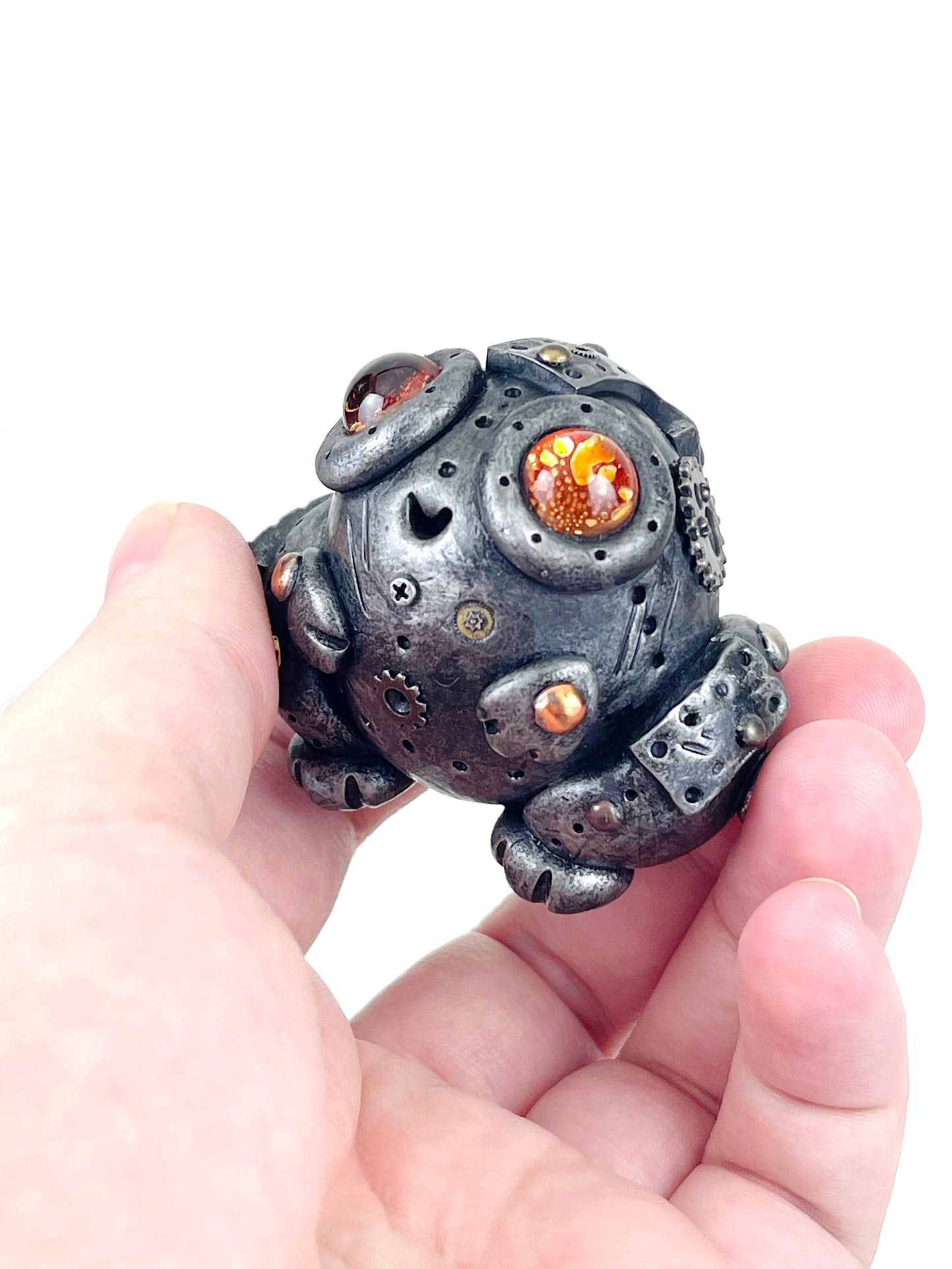 Sculpture de grenouille Steampunk faite à la main, pièce unique