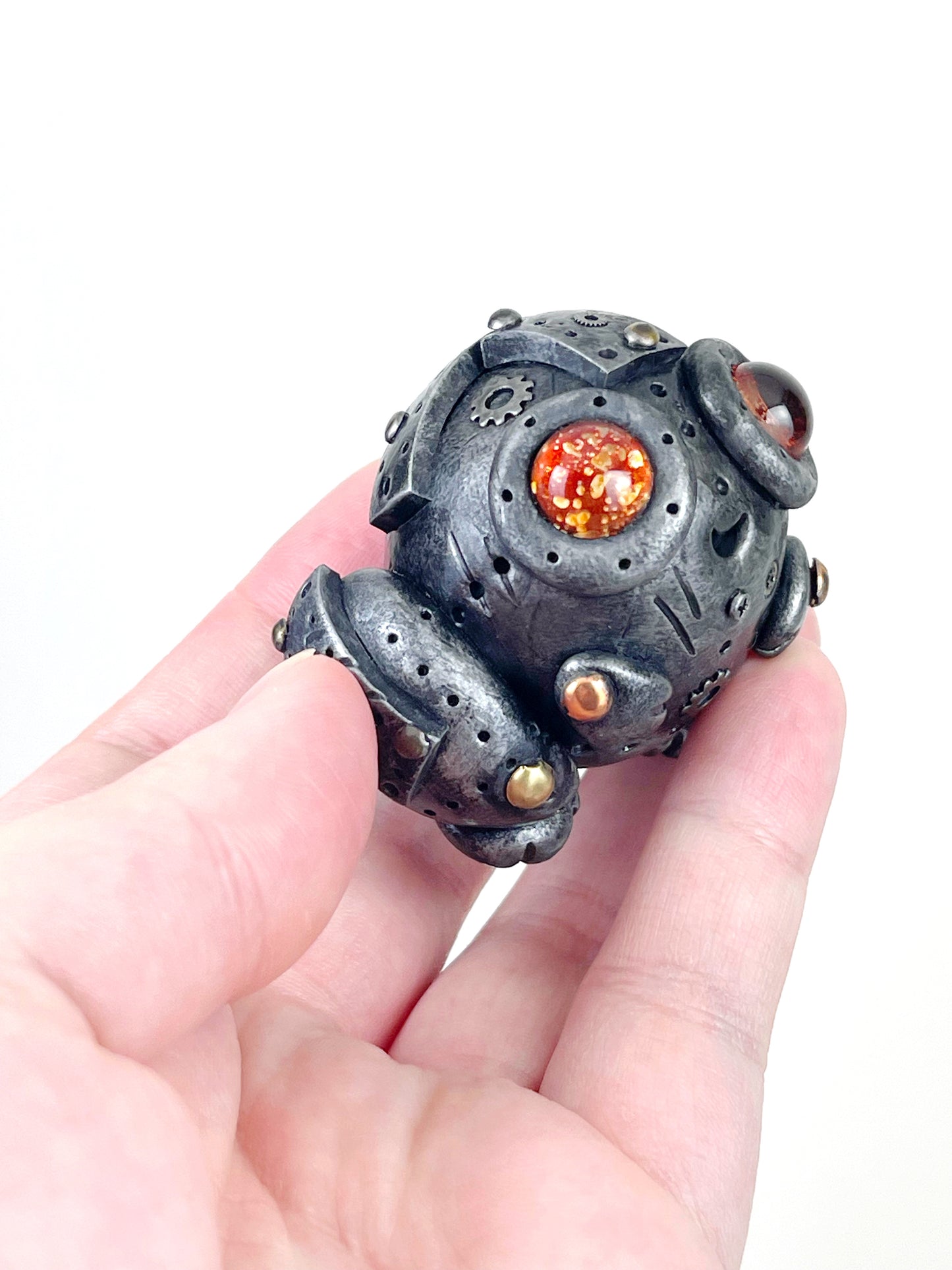 Sculpture de grenouille Steampunk faite à la main, pièce unique