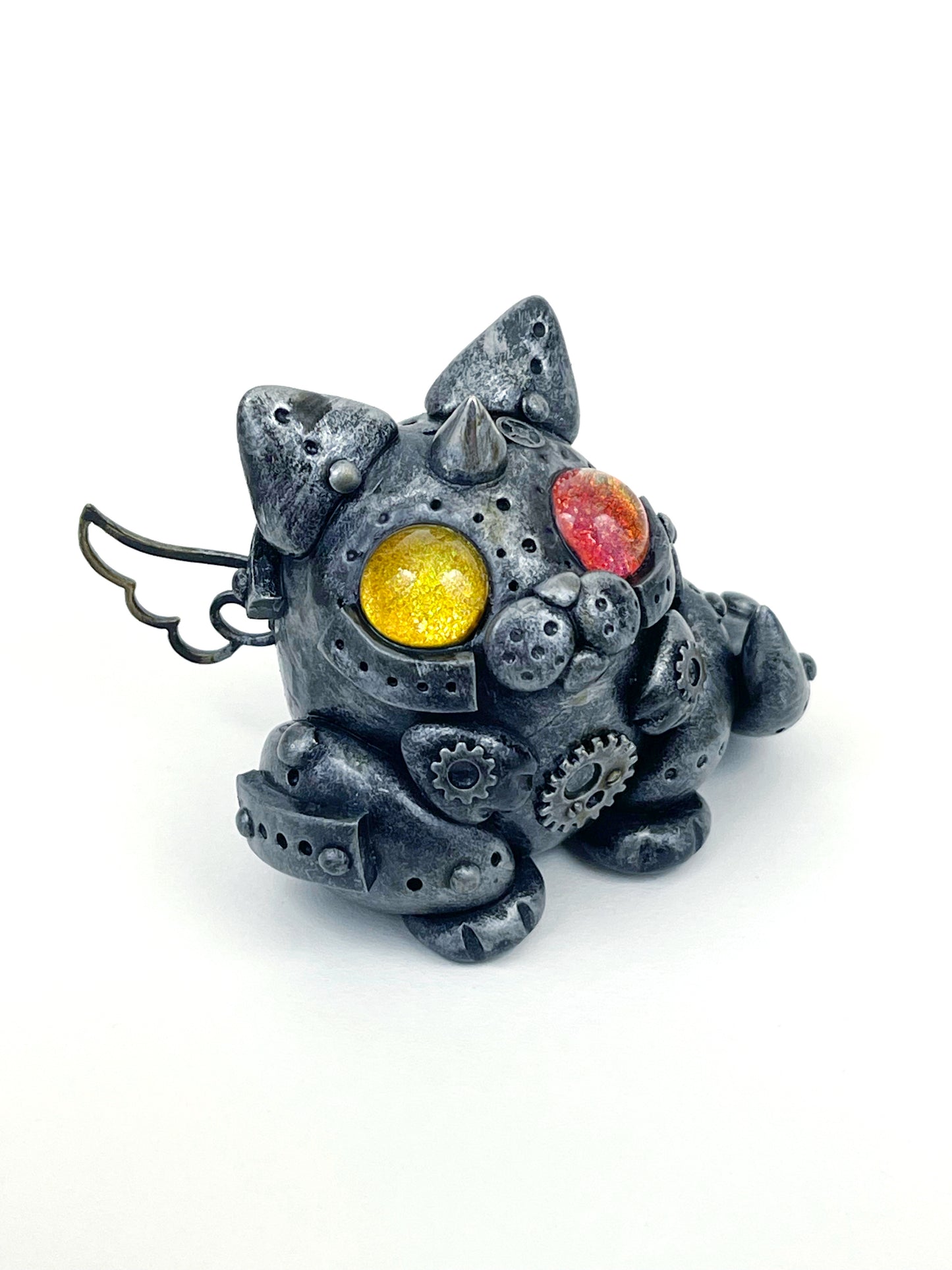 Sculpture de chat Steampunk faite à la main, pièce unique