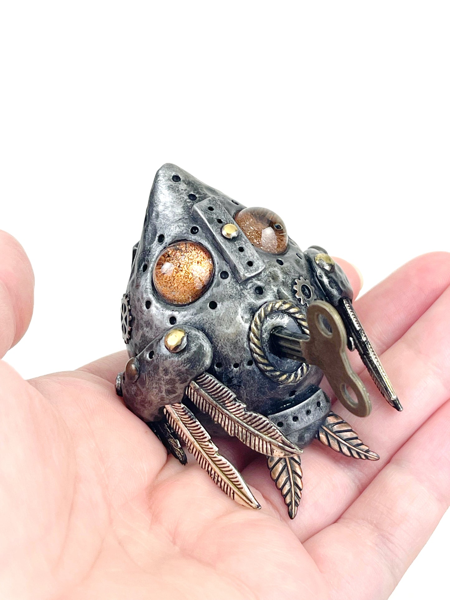 Sculpture d'oiseau Steampunk faite à la main, pièce unique