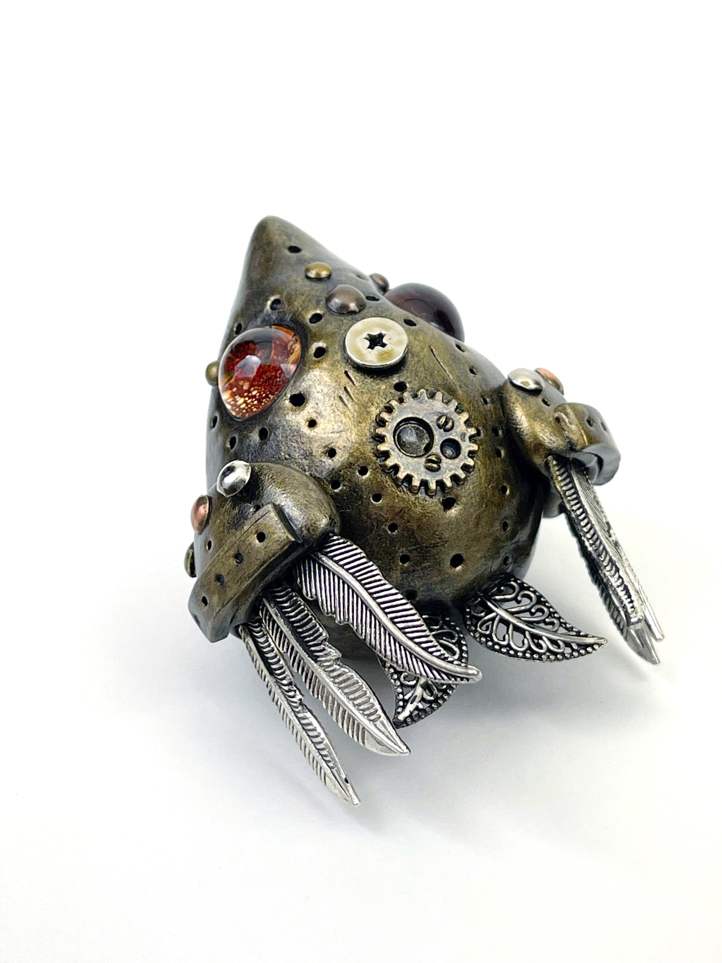 Sculpture d'oiseau Steampunk faite à la main, pièce unique