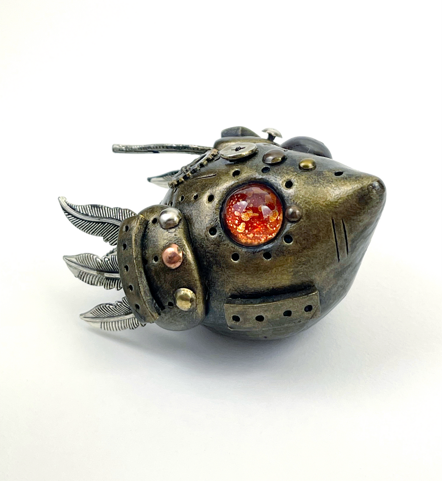 Sculpture d'oiseau Steampunk faite à la main, pièce unique
