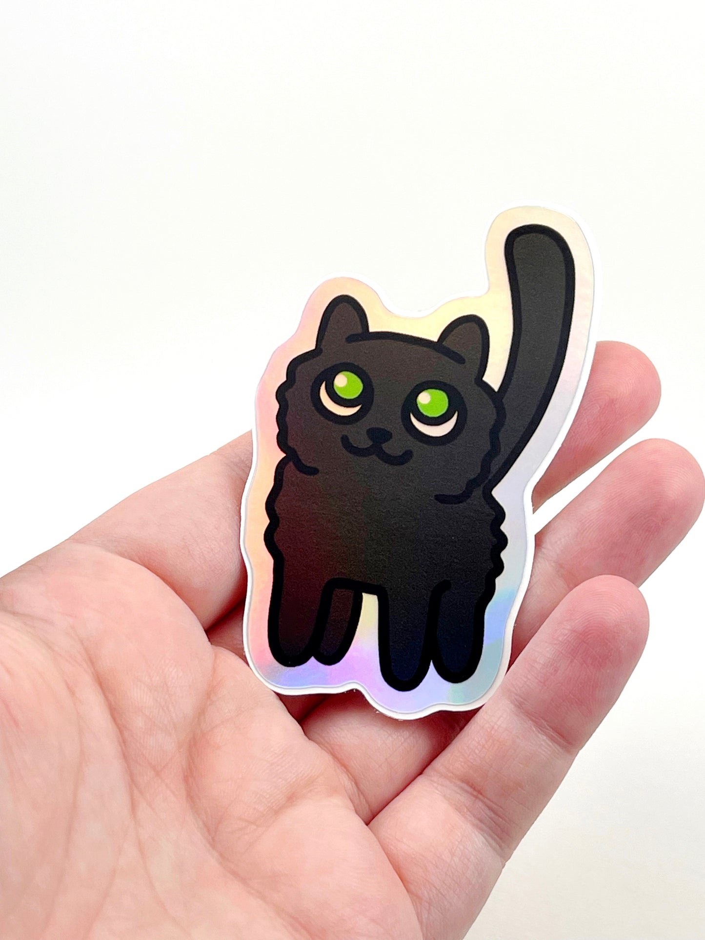 Pegatina holográfica de gatito