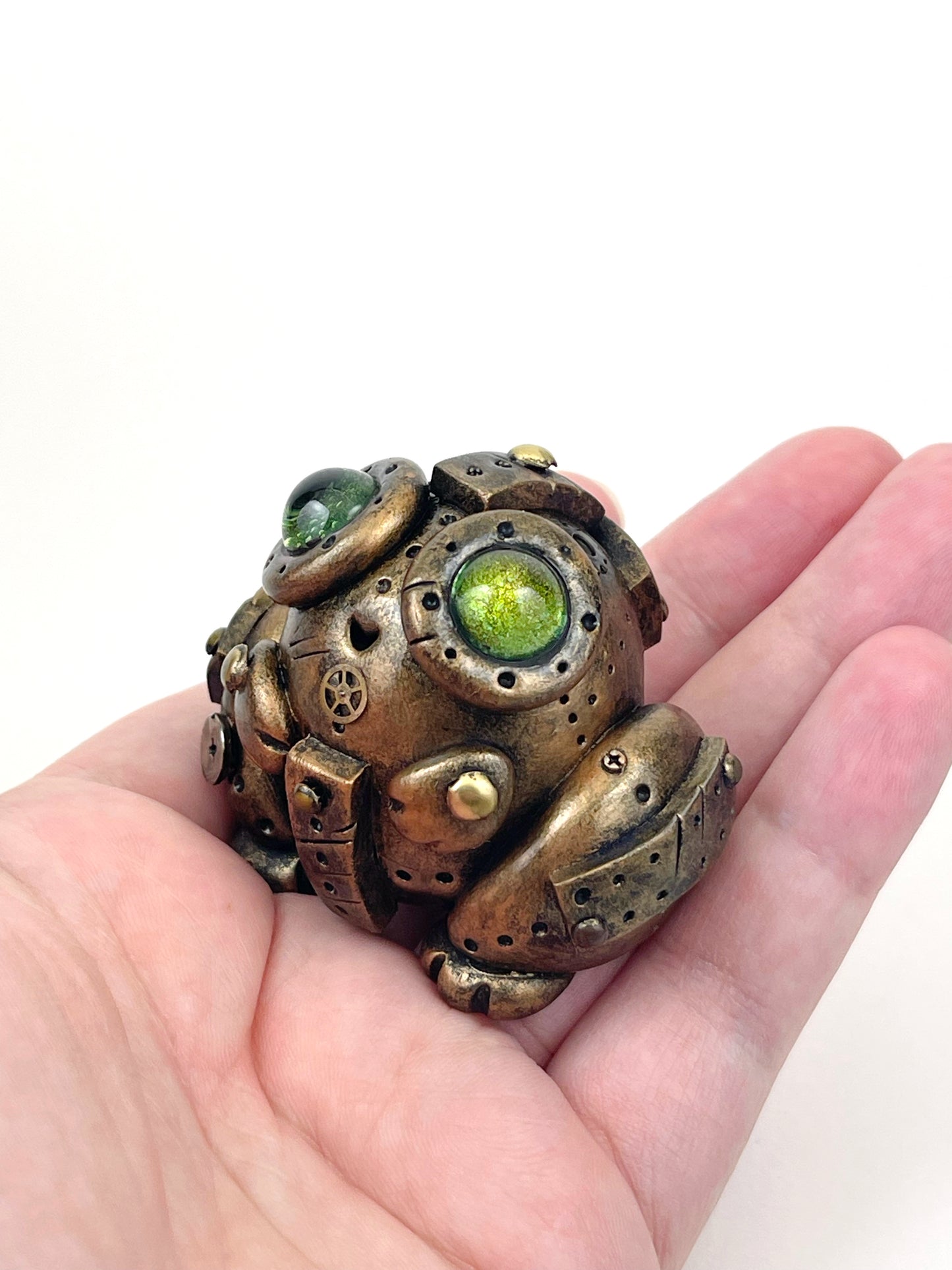 Sculpture de grenouille Steampunk faite à la main, pièce unique