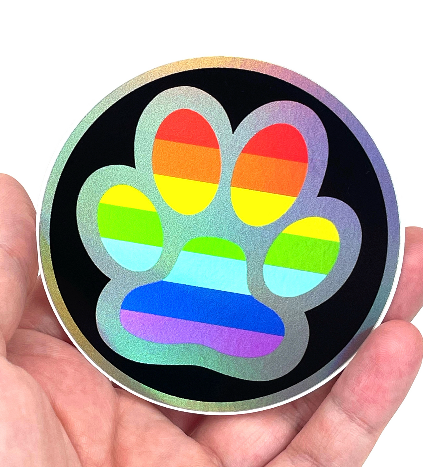 Autocollant holographique Paw Pride