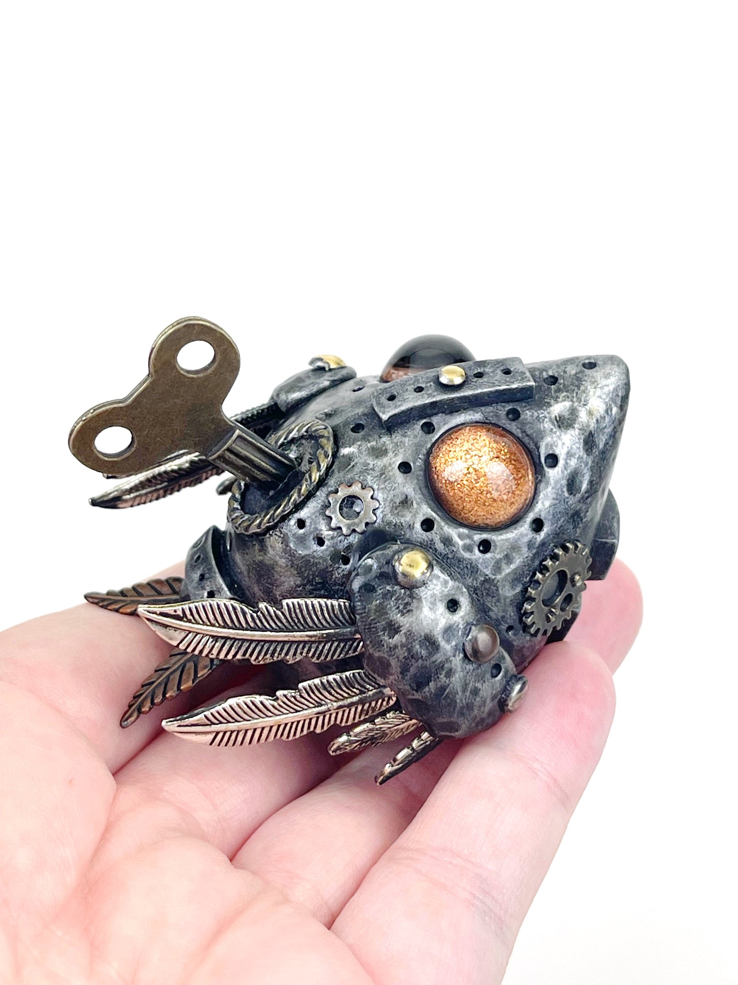Sculpture d'oiseau Steampunk faite à la main, pièce unique