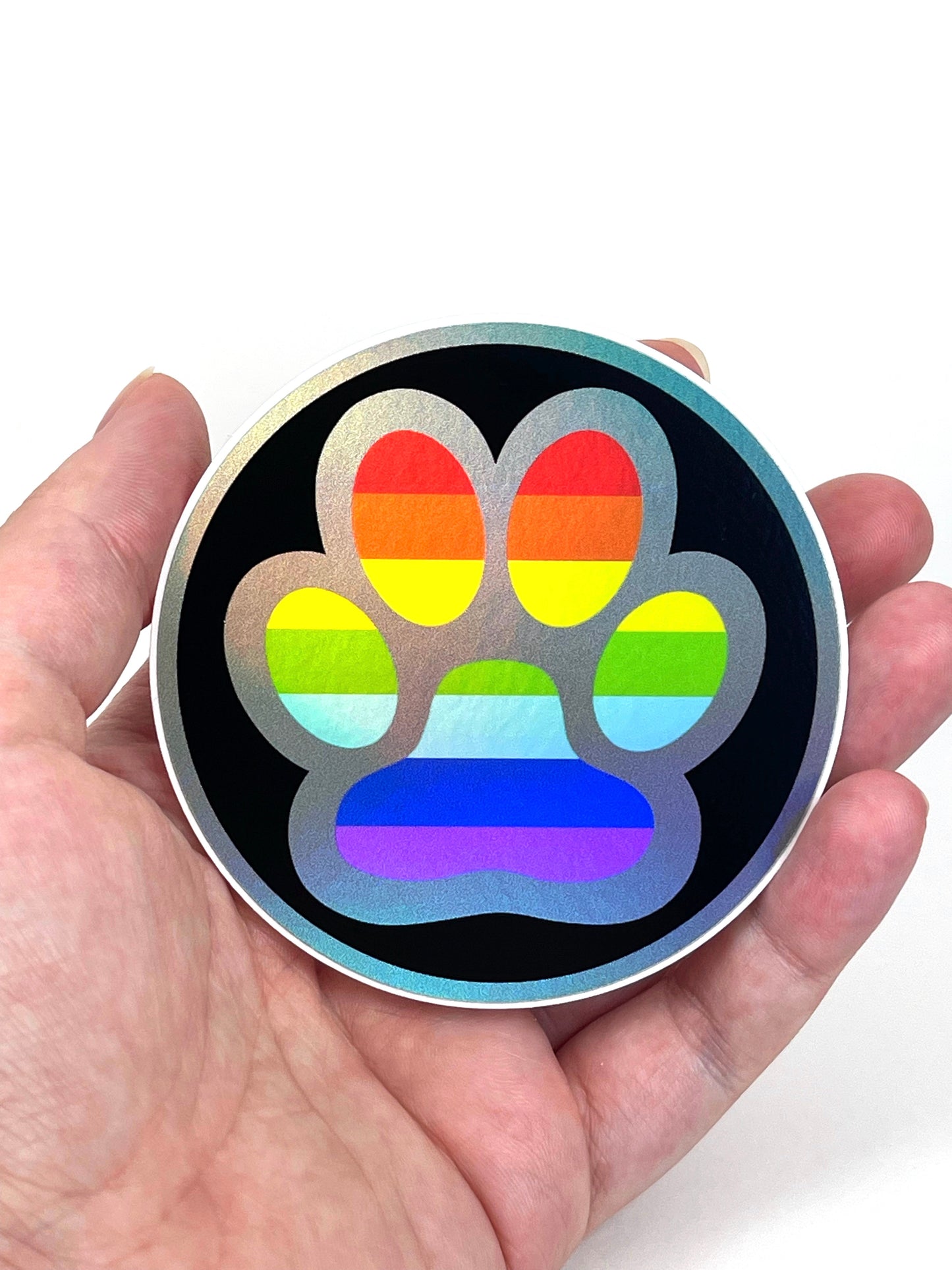 Autocollant holographique Paw Pride
