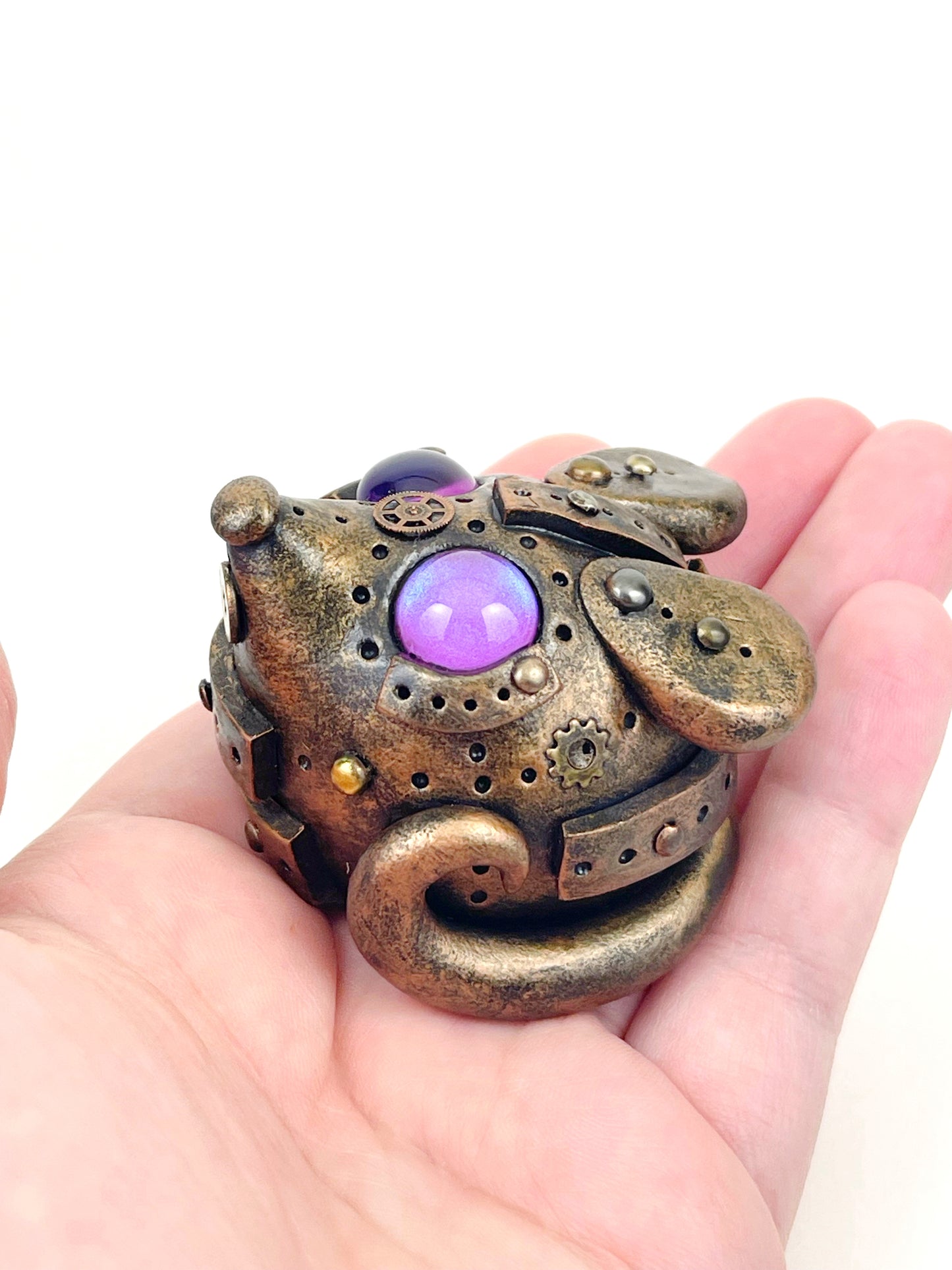Sculpture de souris Steampunk faite à la main, pièce unique