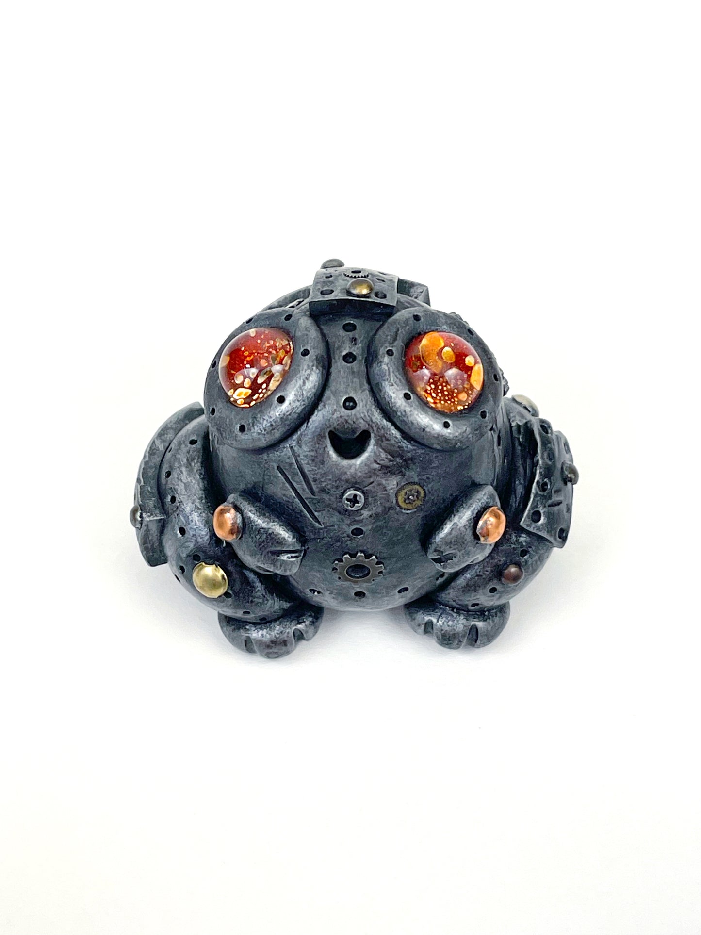 Sculpture de grenouille Steampunk faite à la main, pièce unique