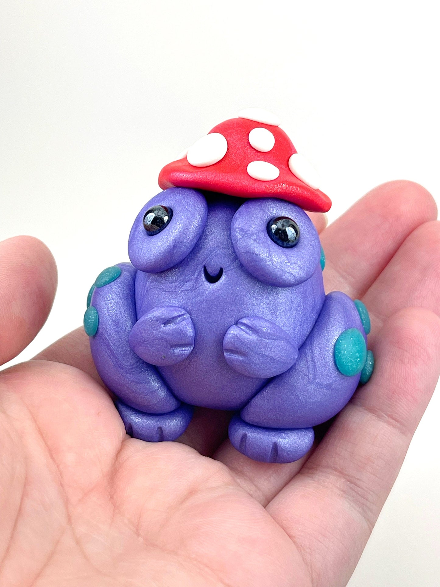 Handmade Mushroom Frog sculpture one of a kind ooak