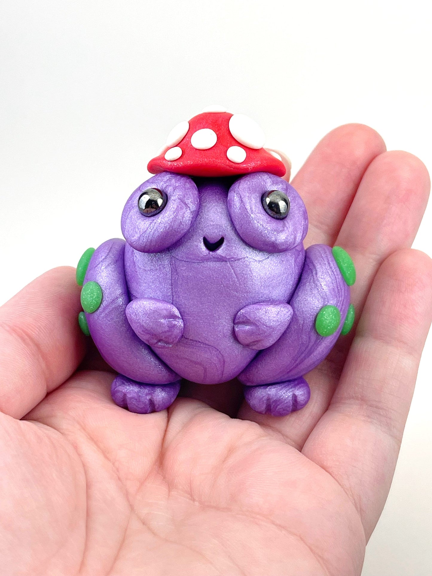 Handmade Mushroom Frog sculpture one of a kind ooak