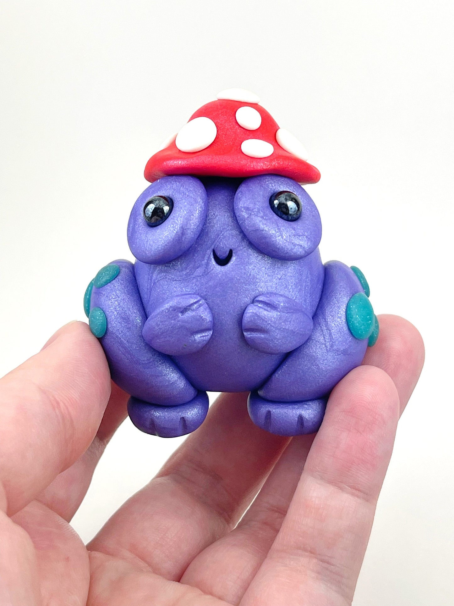 Handmade Mushroom Frog sculpture one of a kind ooak