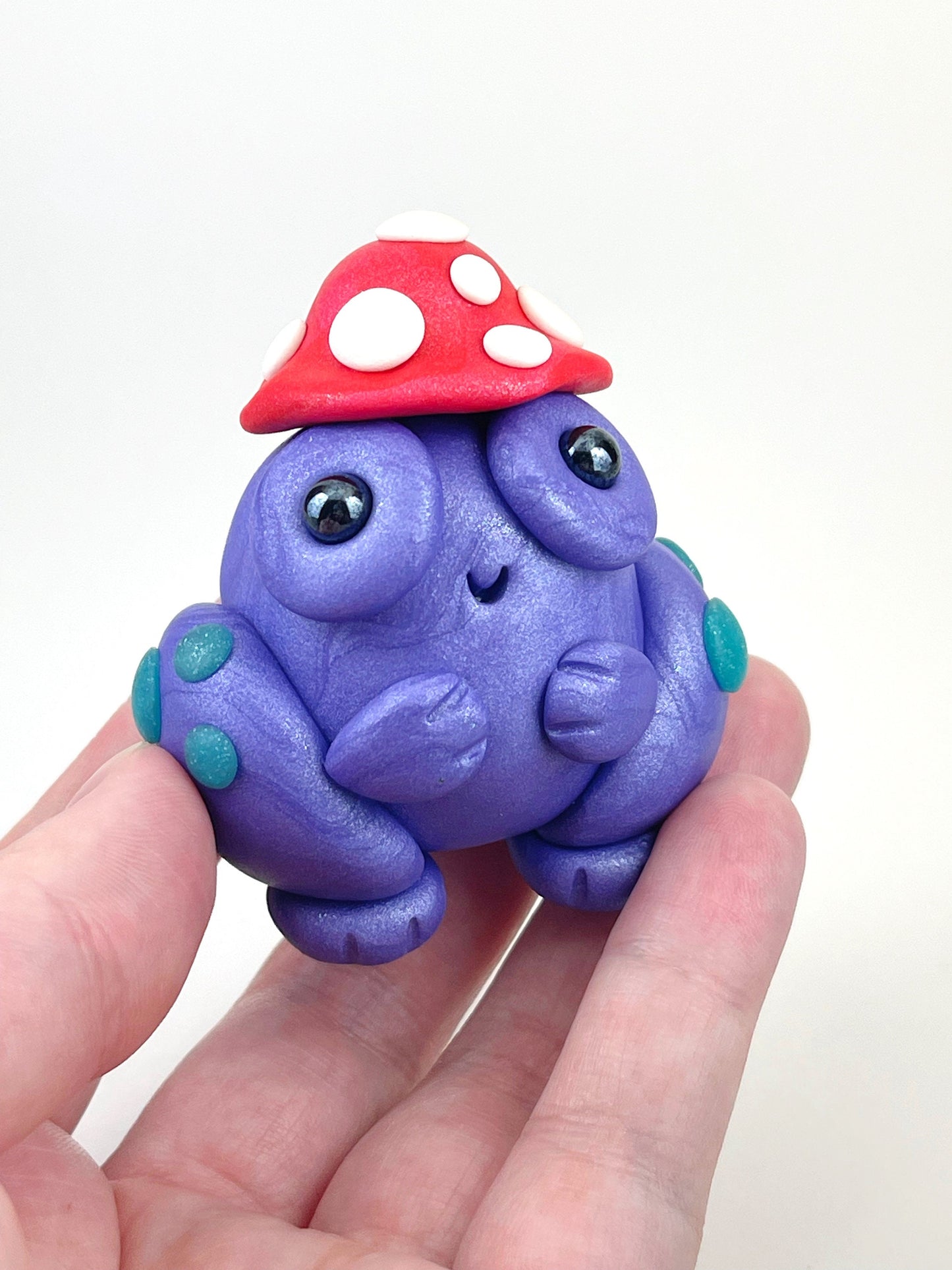 Handmade Mushroom Frog sculpture one of a kind ooak