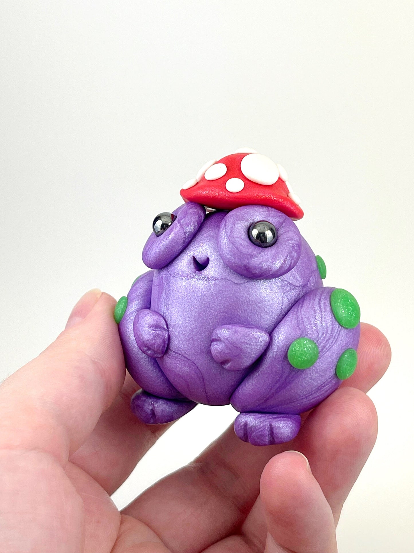 Handmade Mushroom Frog sculpture one of a kind ooak