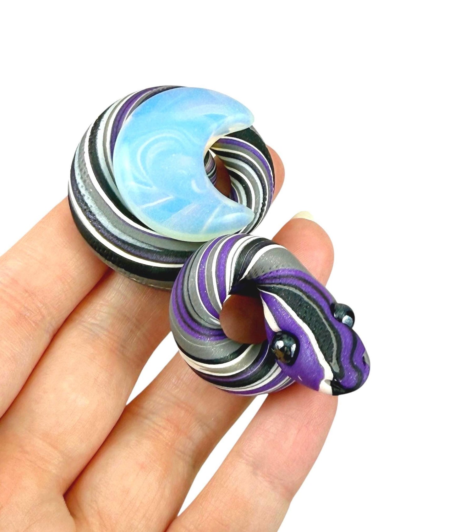 Asexual demisexual opalite moon Pride Snake LGBTQIA Flag Handmade Sculpture