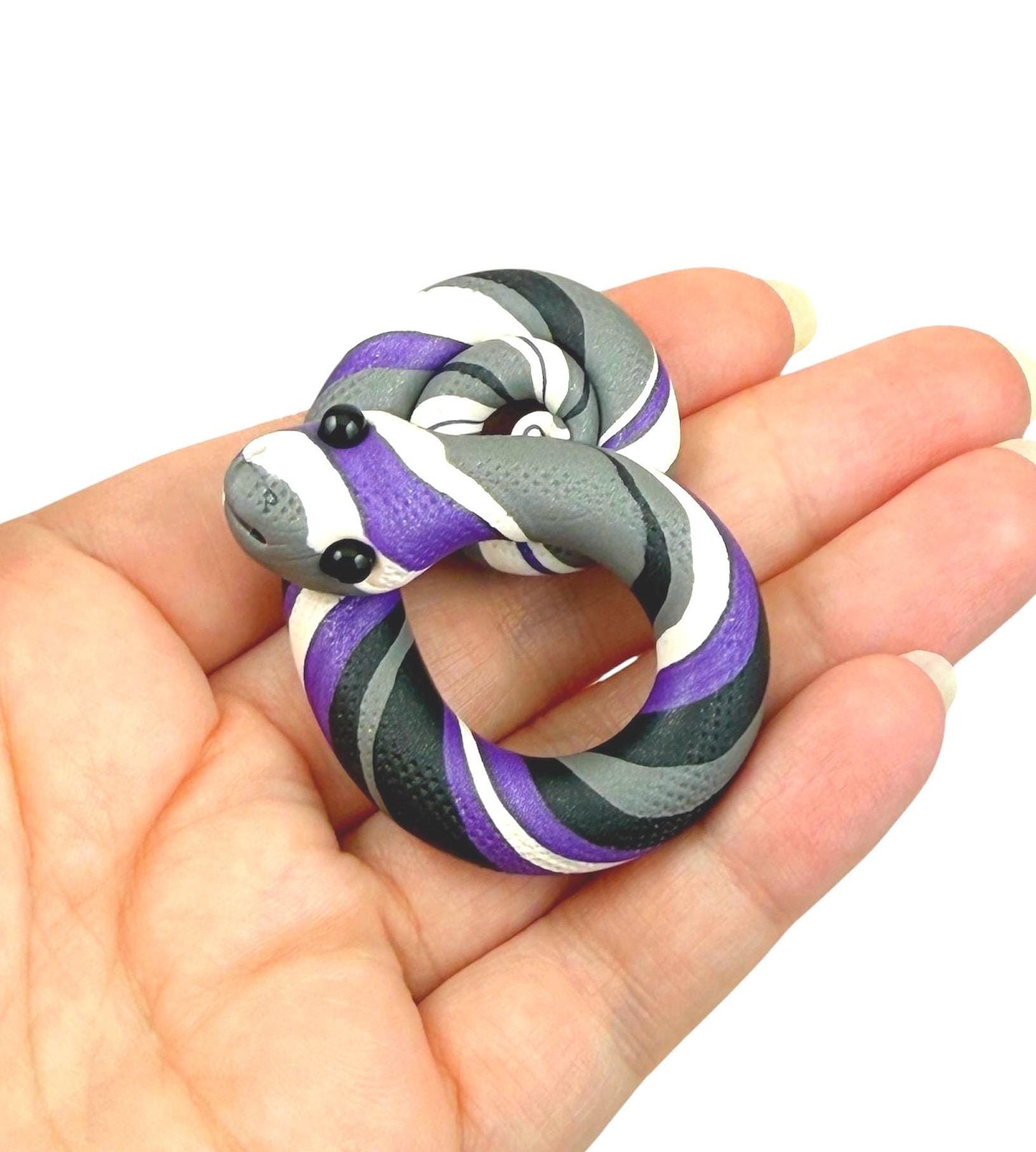 Asexual demisexual Pride Snake LGBTQIA Flag Handmade Sculpture