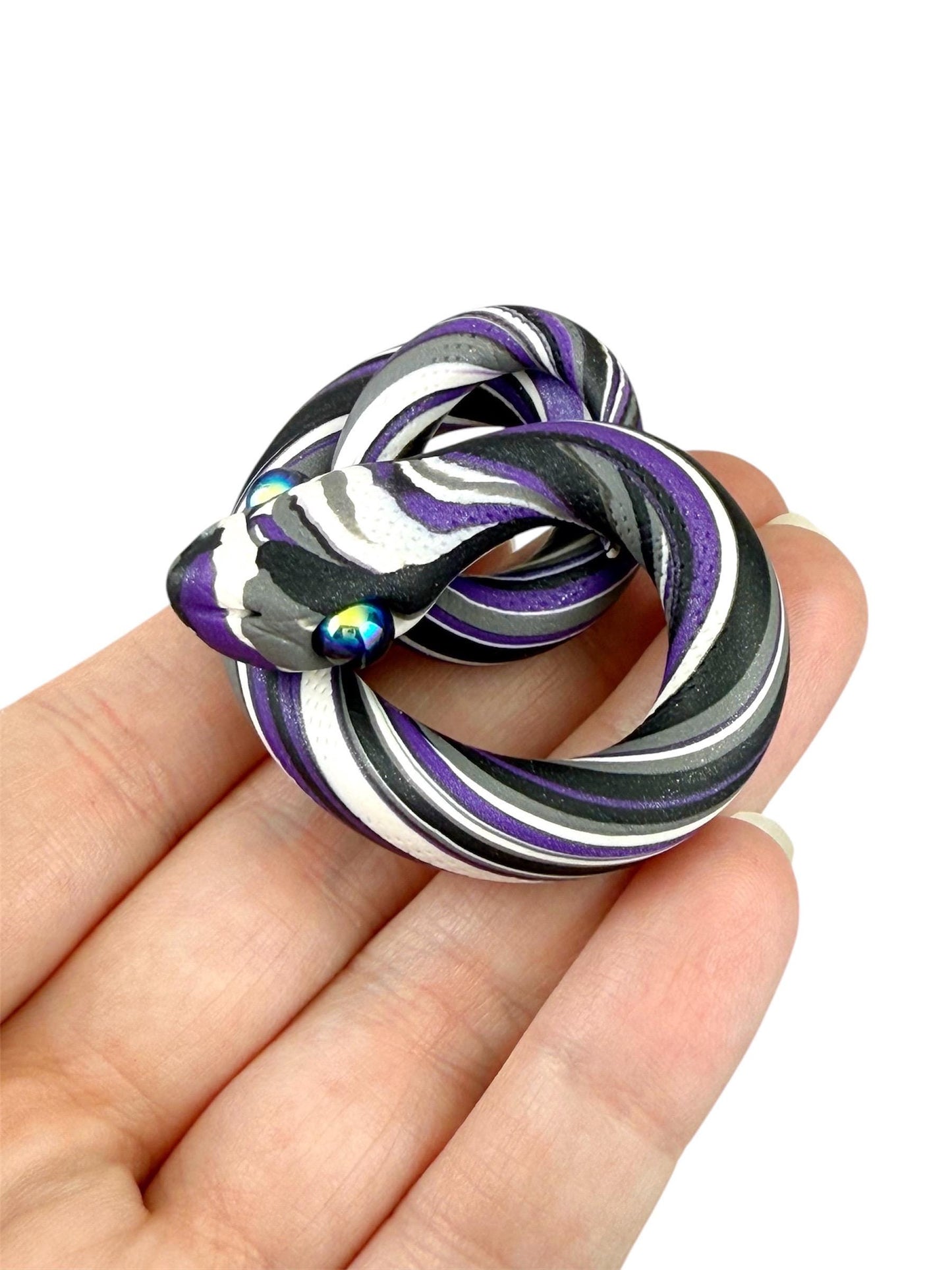 Asexual demisexual Pride Snake LGBTQIA Flag Handmade Sculpture