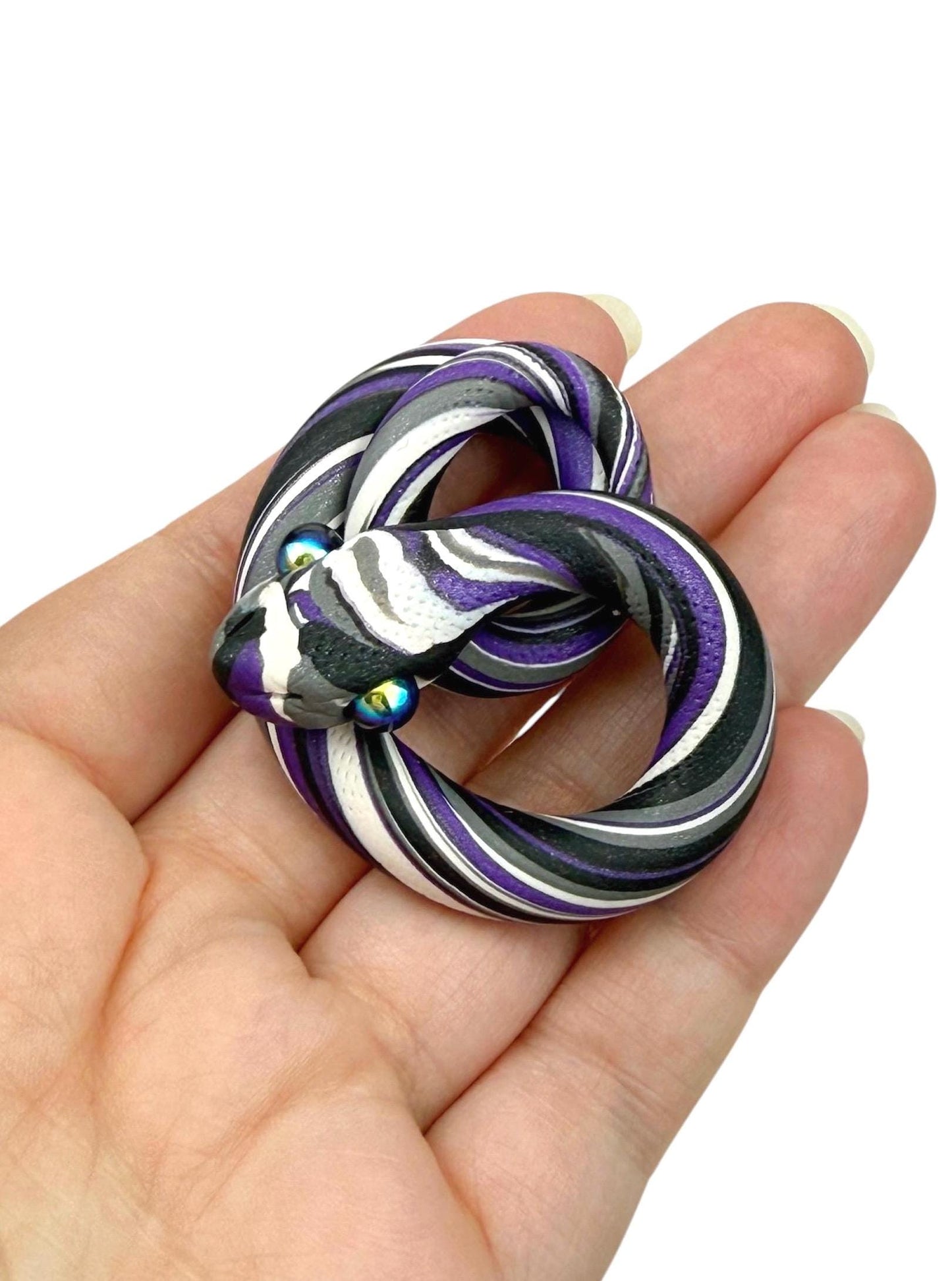Asexual demisexual Pride Snake LGBTQIA Flag Handmade Sculpture