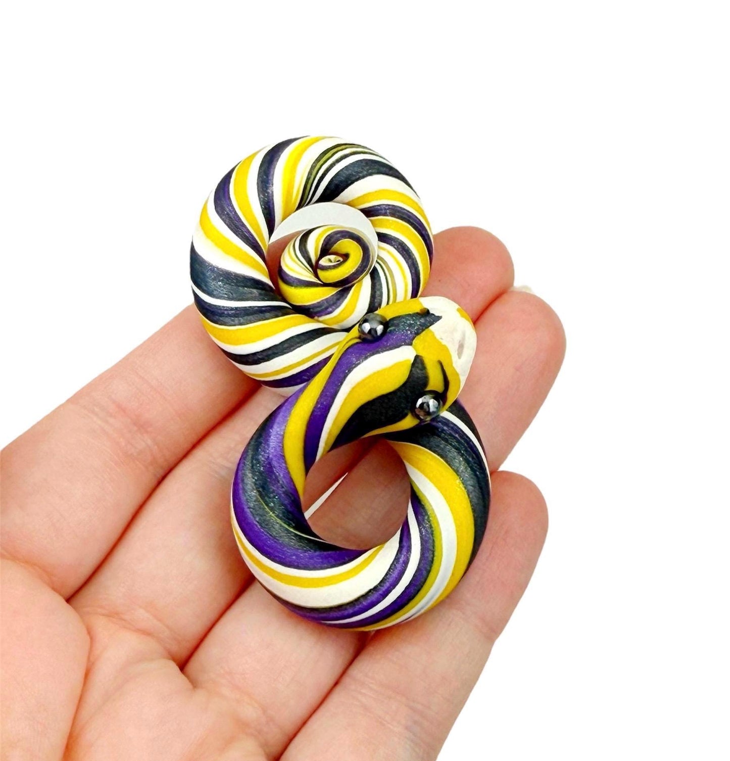 Non Binary Pride Snake LGBTQIA Flag Handmade Sculpture