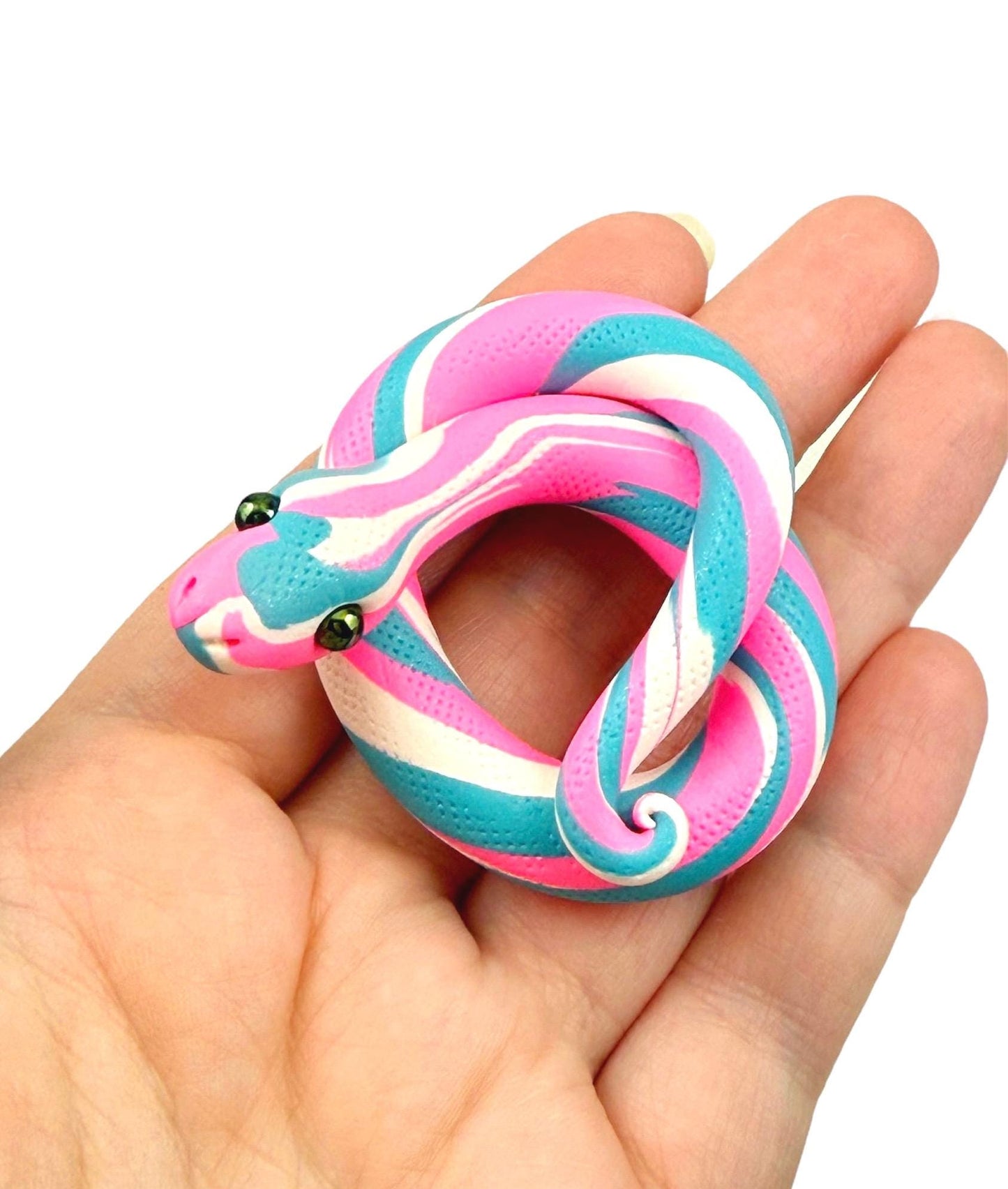 Trans Pride Snake LGBTQIA Flag Handmade Sculpture