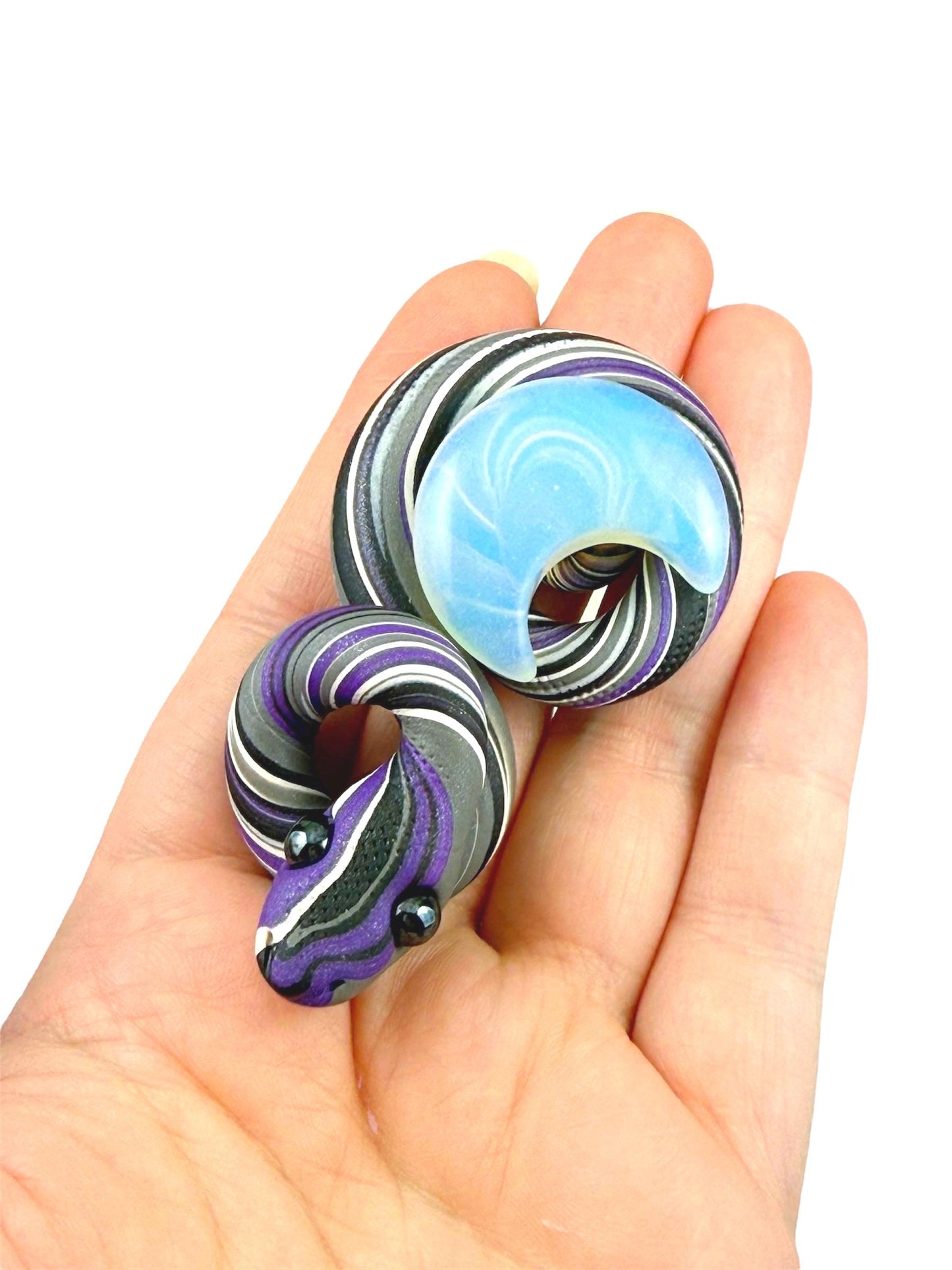 Asexual demisexual opalite moon Pride Snake LGBTQIA Flag Handmade Sculpture