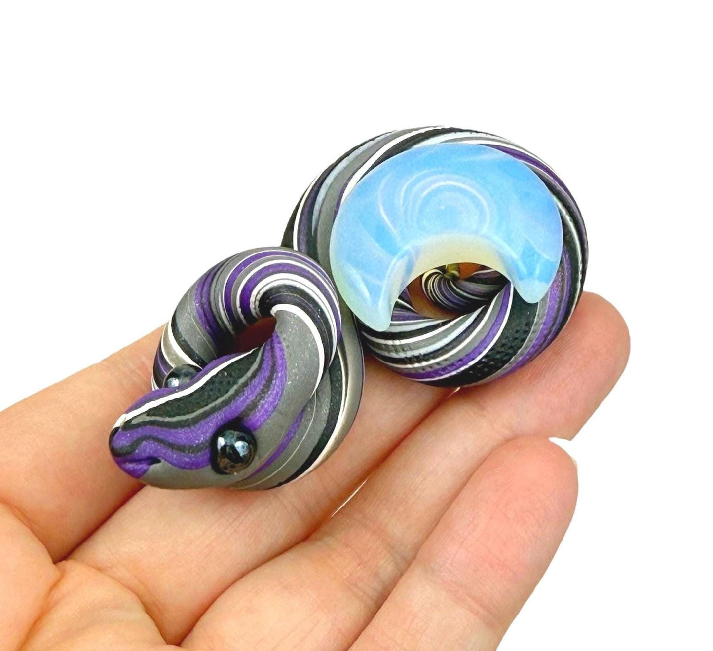 Asexual demisexual opalite moon Pride Snake LGBTQIA Flag Handmade Sculpture