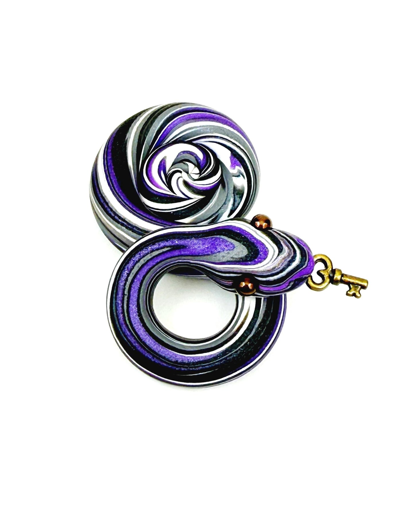 Asexual demisexual Pride Snake LGBTQIA Flag Handmade Sculpture with key