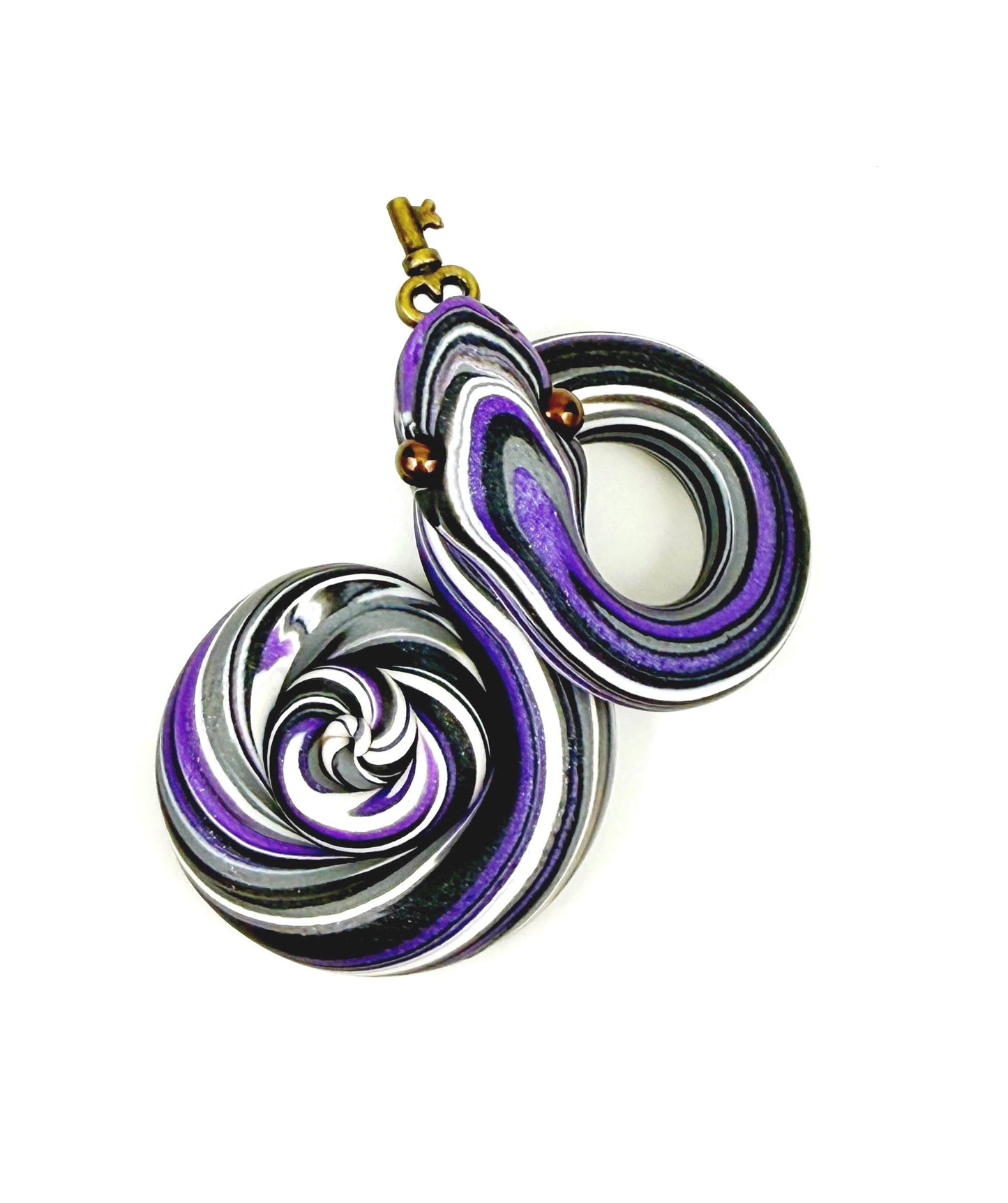 Asexual demisexual Pride Snake LGBTQIA Flag Handmade Sculpture with key