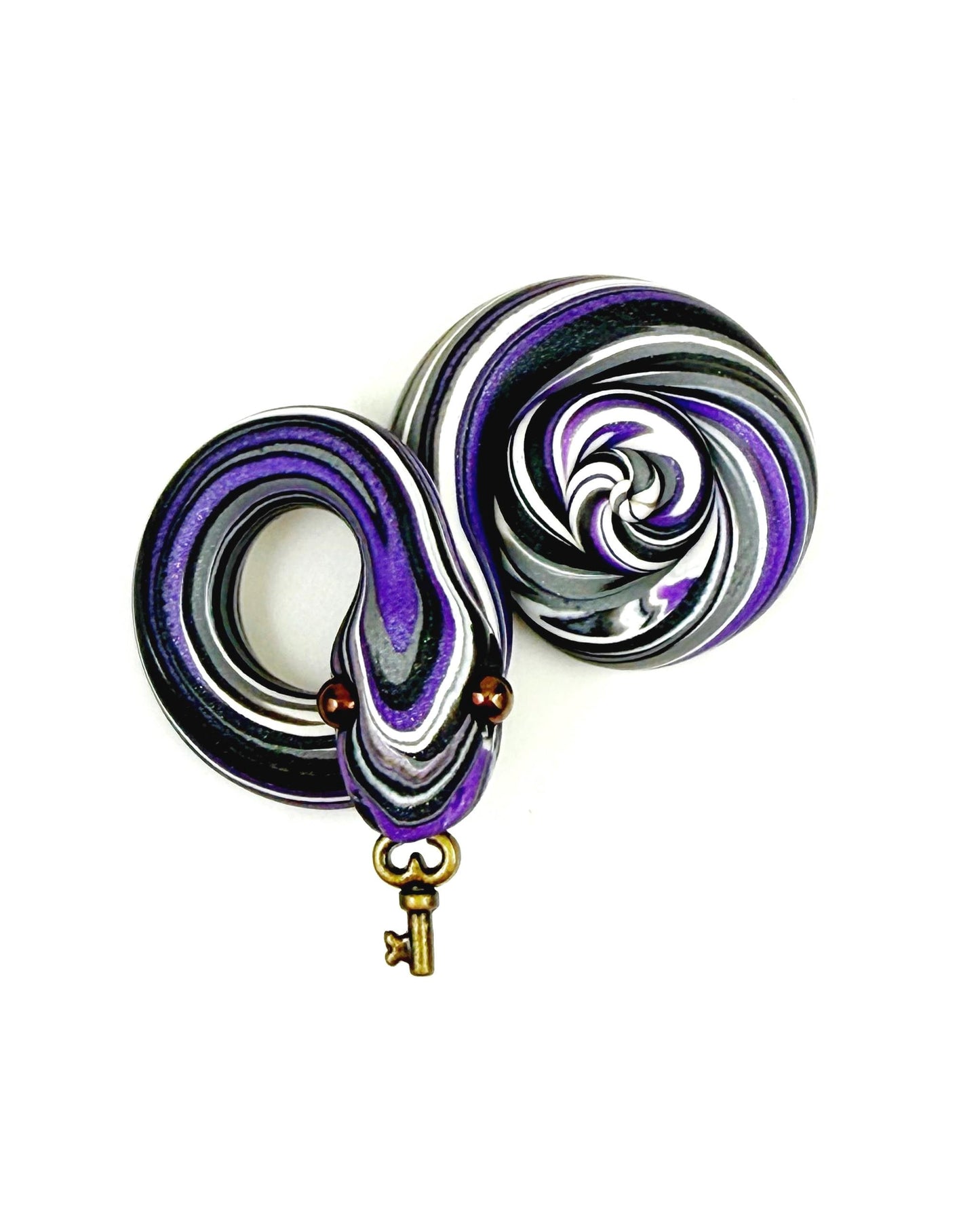 Asexual demisexual Pride Snake LGBTQIA Flag Handmade Sculpture with key