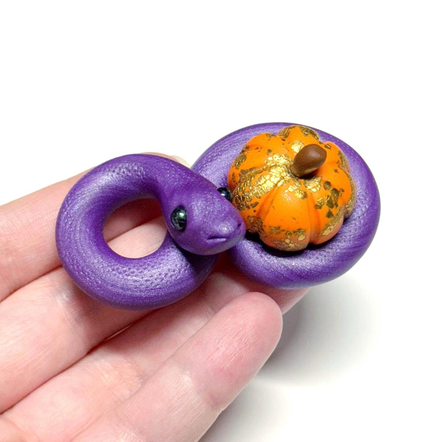Pumpkin Cuddling Snakes Handmade Sculpture Choose your favorite