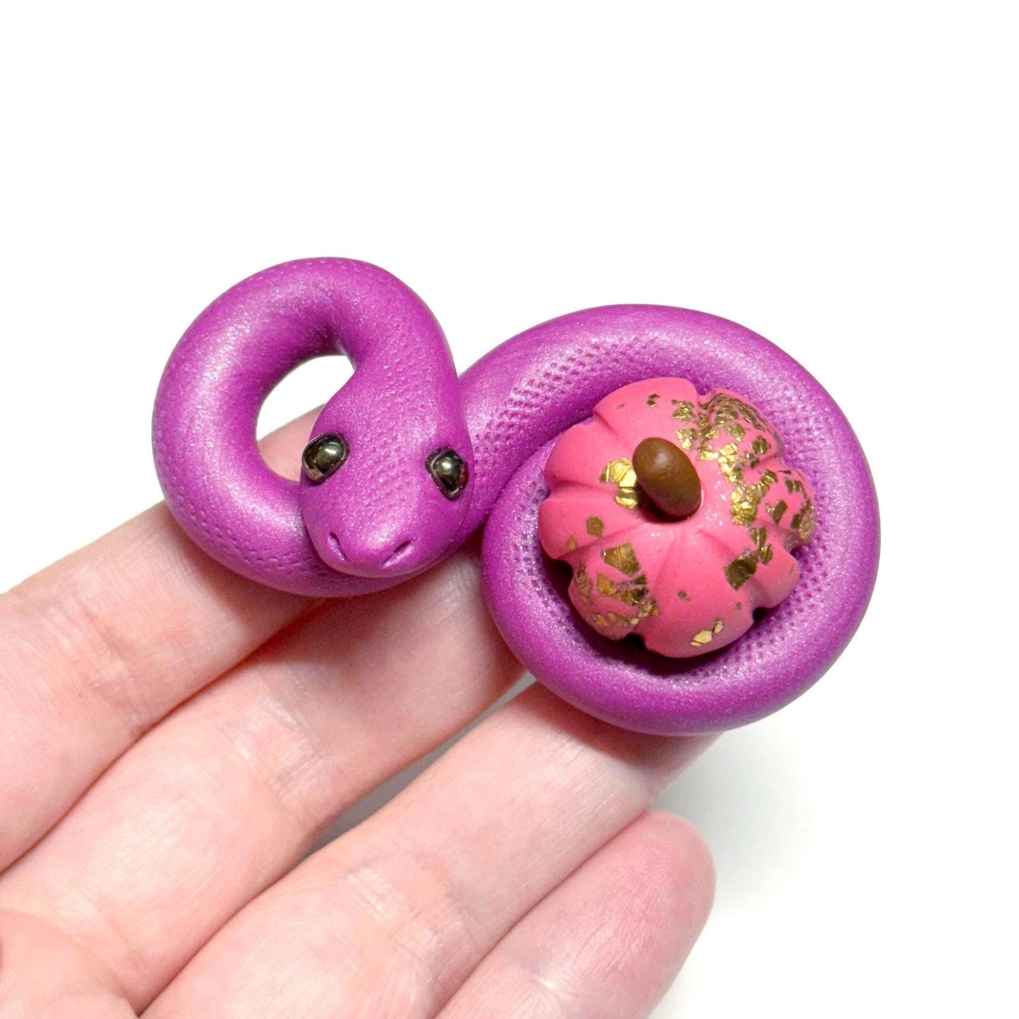 Pumpkin Cuddling Snakes Handmade Sculpture Choose your favorite