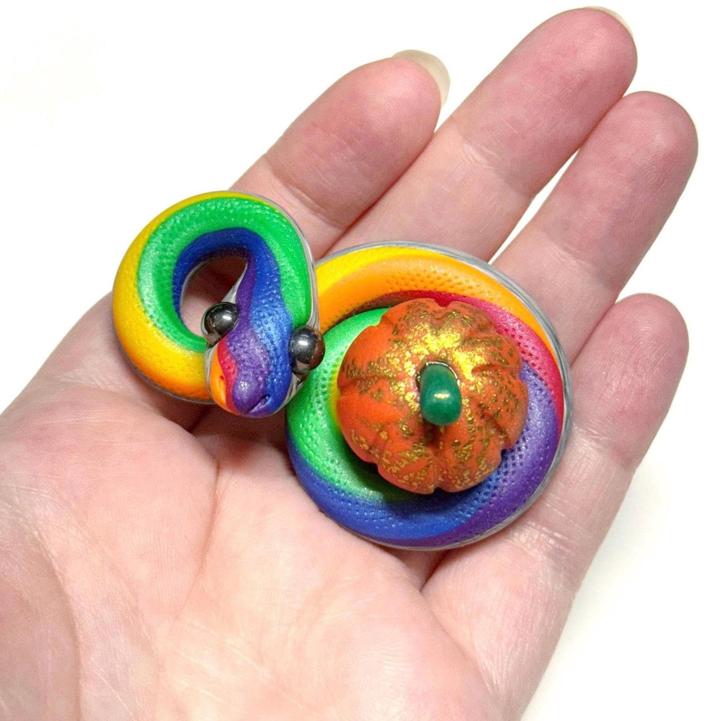 Pumpkin Cuddling Snakes Handmade Sculpture Choose your favorite