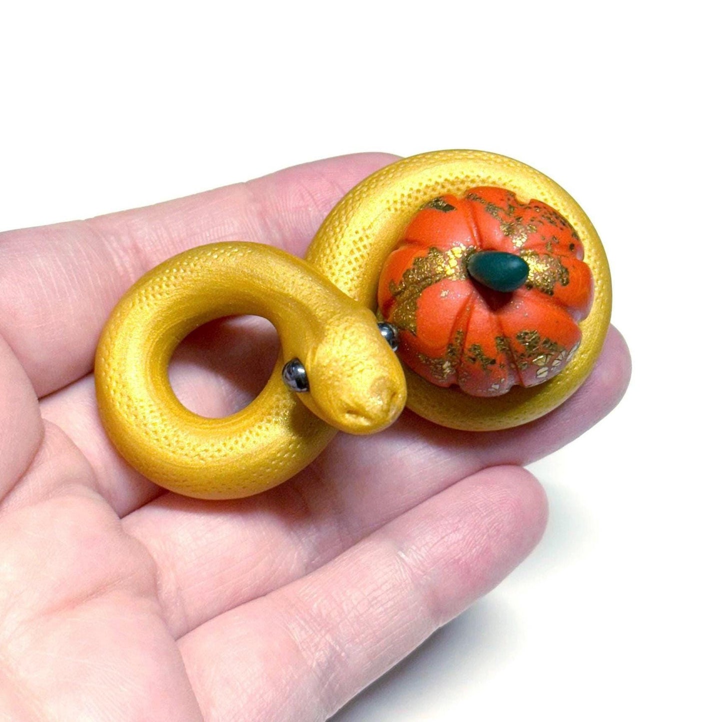 Pumpkin Cuddling Snakes Handmade Sculpture Choose your favorite
