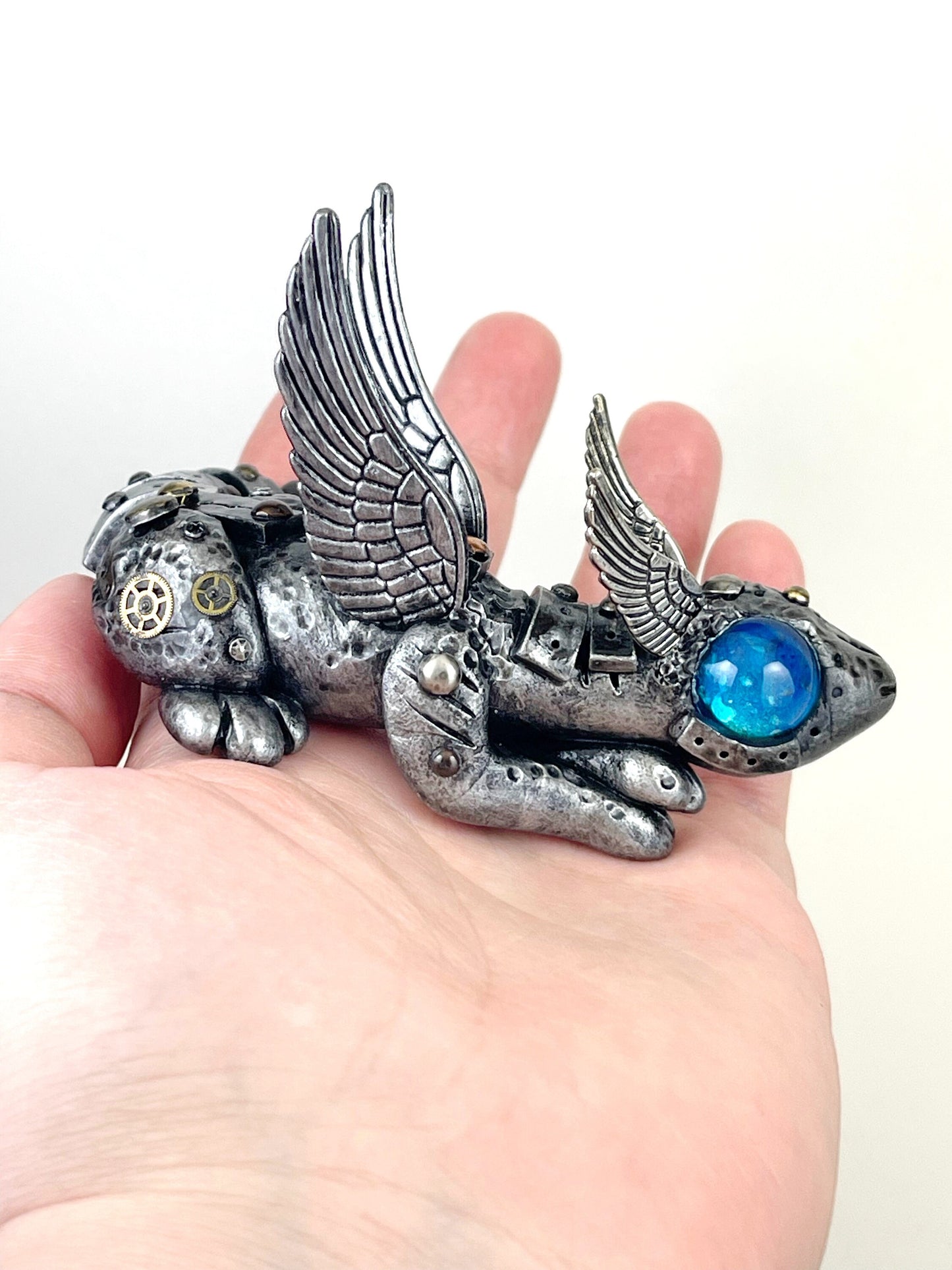 Handmade Steampunk dragon sculpture one of a kind ooak
