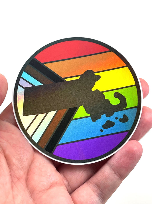 Holographic Massachusetts Pride Sticker