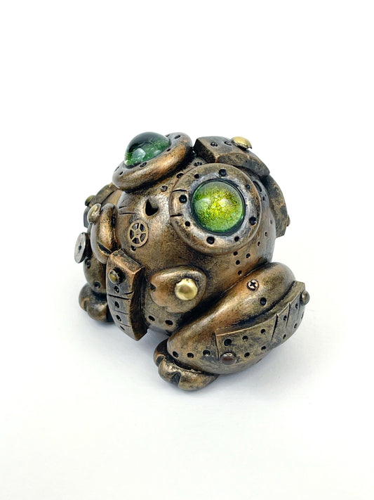 Handmade Steampunk frog sculpture one of a kind ooak