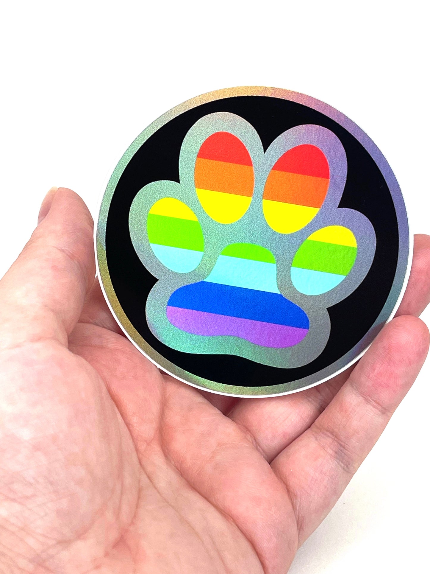 Holographic Paw Pride Sticker